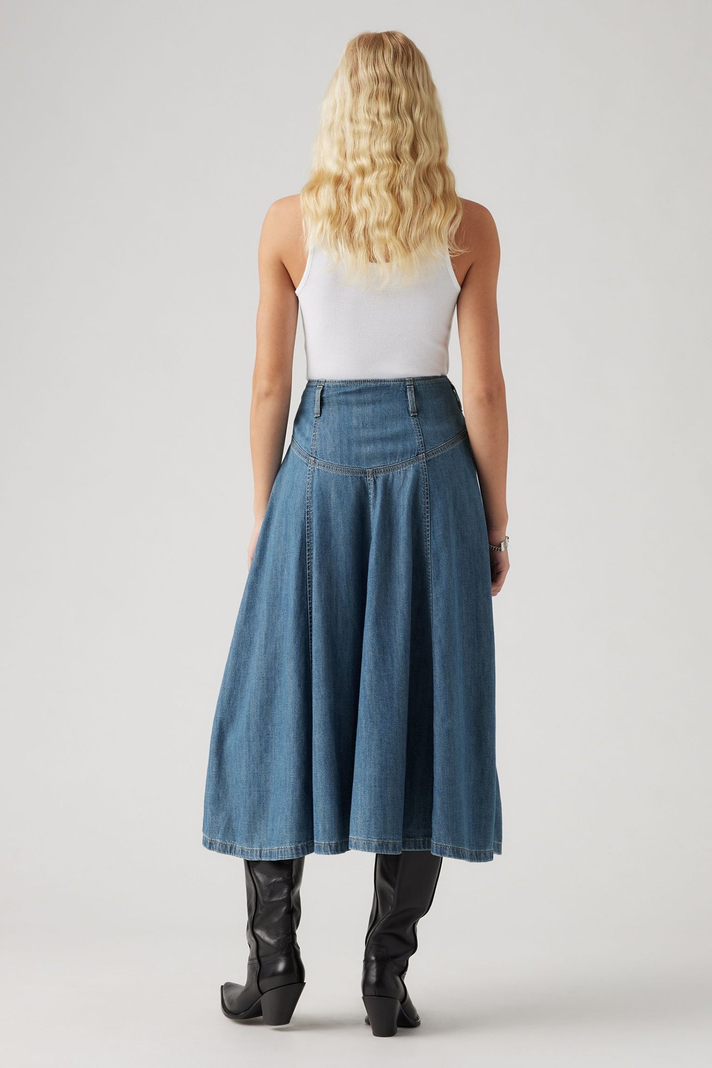 BUTTON-FRONT CIRCLE LIGHTWEIGHT SKIRT 2