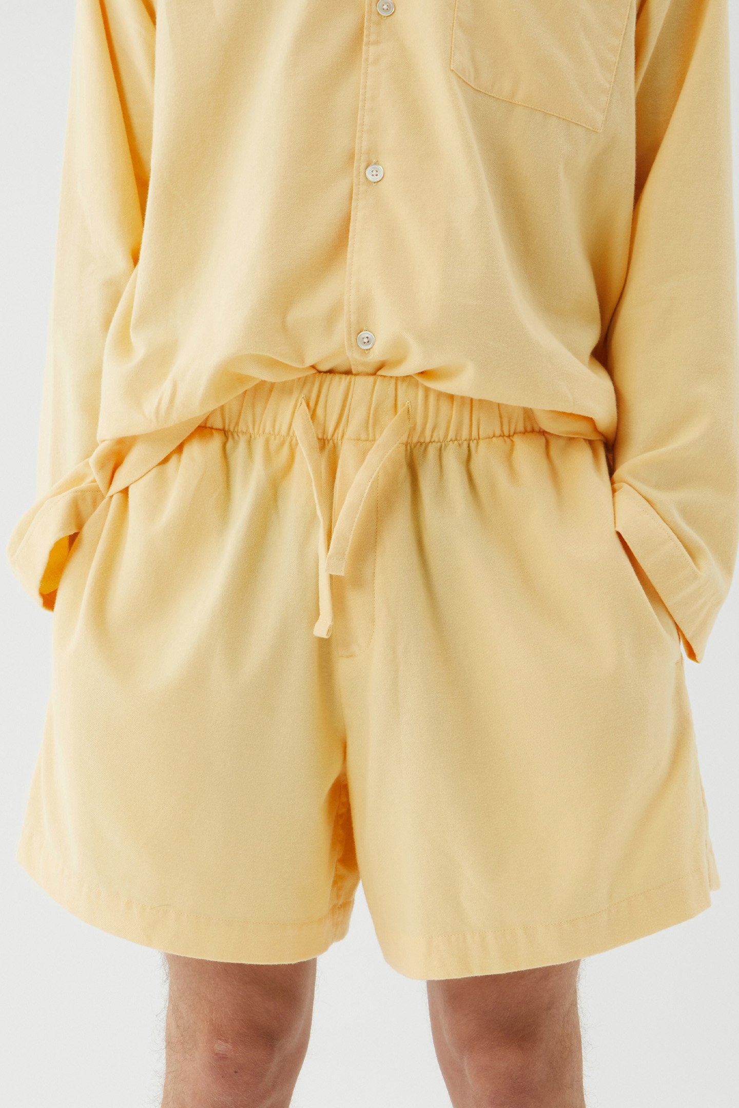 UNISEX FLANNEL, PYJAMAS SHORTS GENTLE YELLOW 1