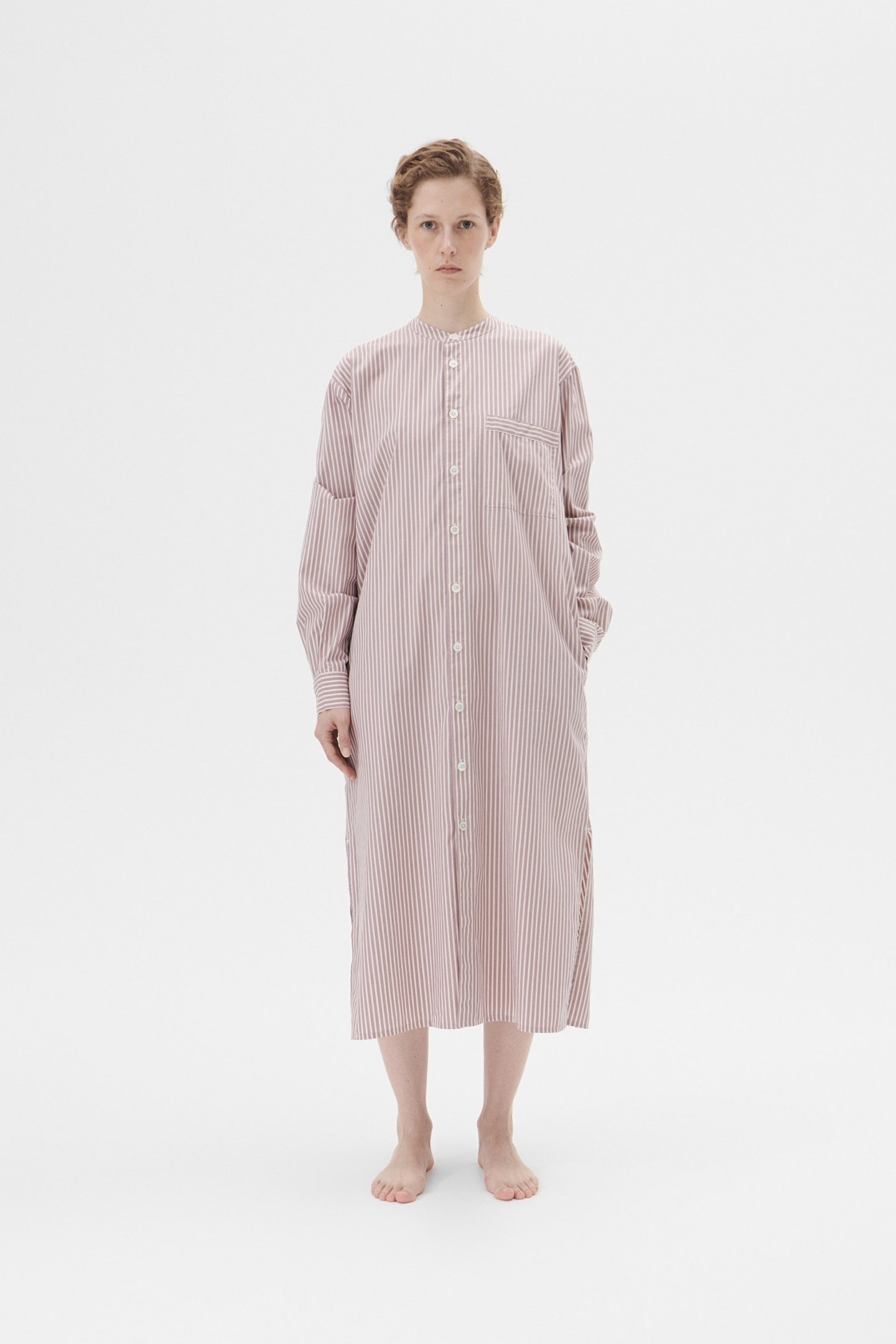 UNISEX POPLIN, NIGHT SHIRT SKIPPER STRIPES 1