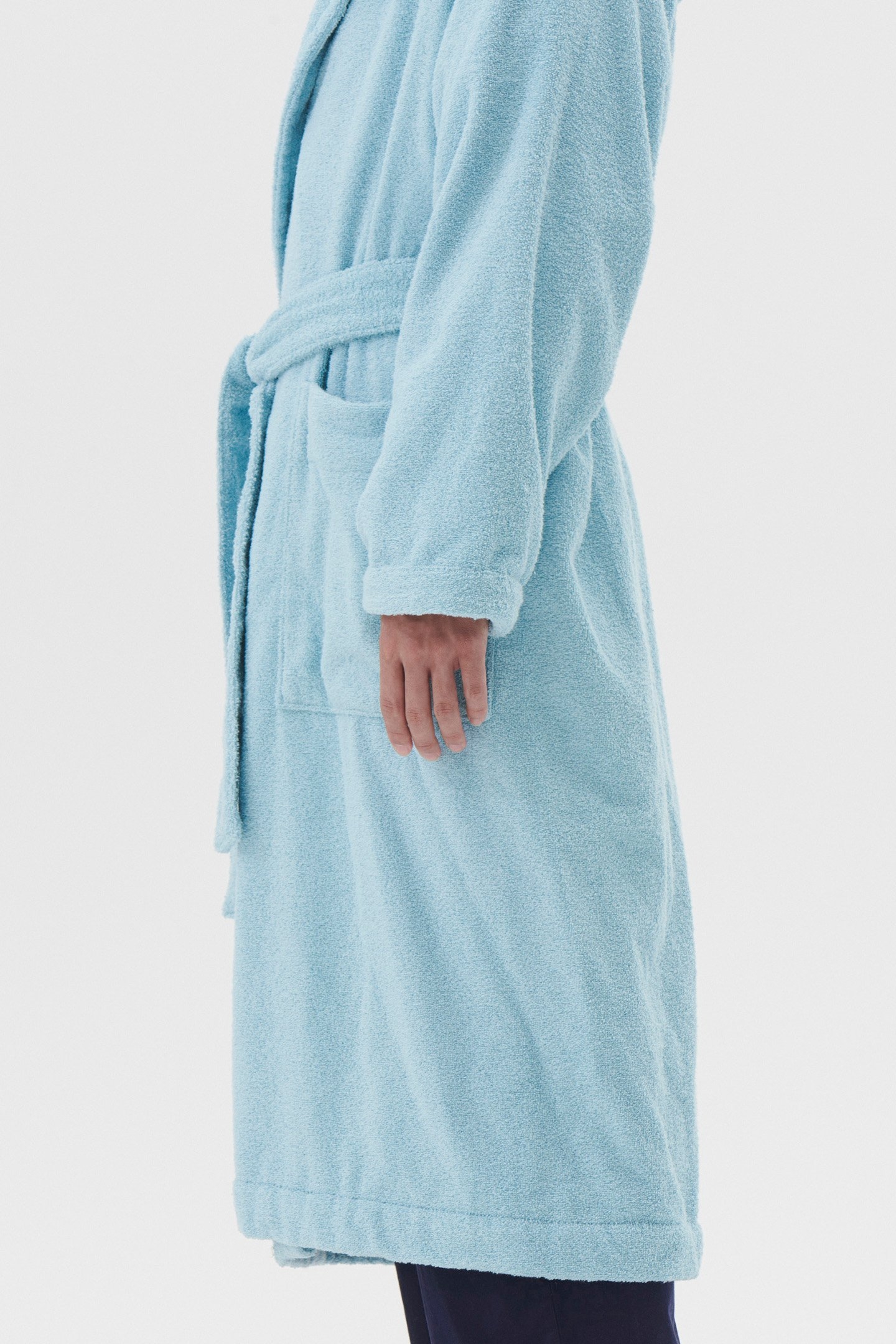 UNISEX HOODED BATHROBE AQUA 2
