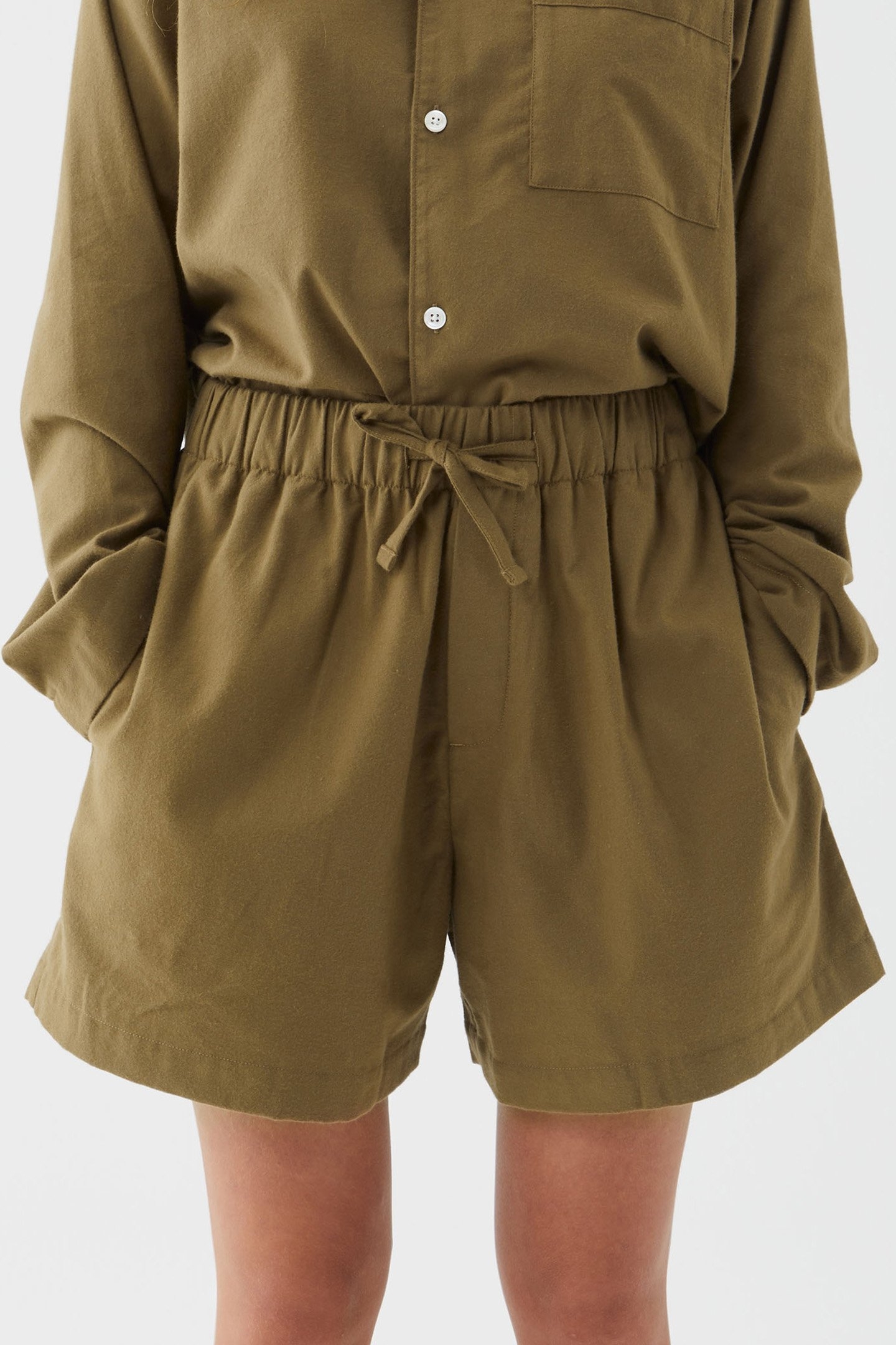 UNISEX FLANNEL, PYJAMAS SHORTS MOSS 1