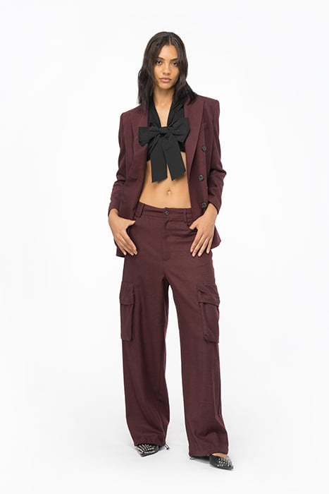 RHYDON TROUSERS BURGUNDY/BLACK 7