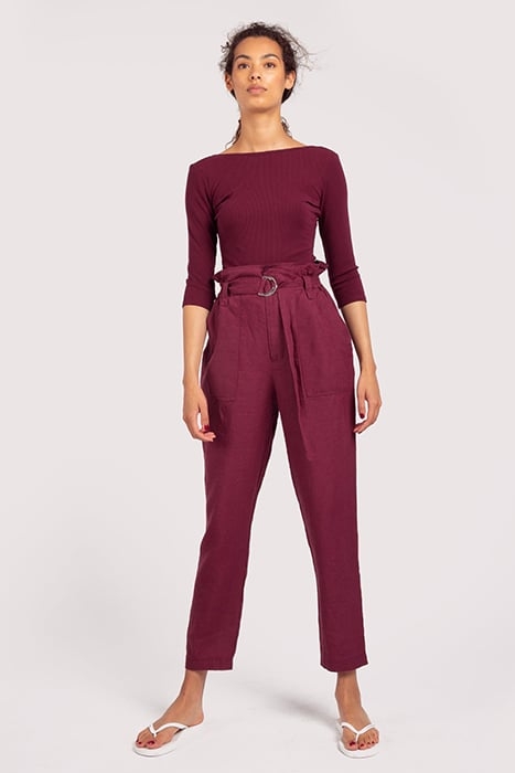PANTS LONG CORD LINEN WINDSOR WINE 3