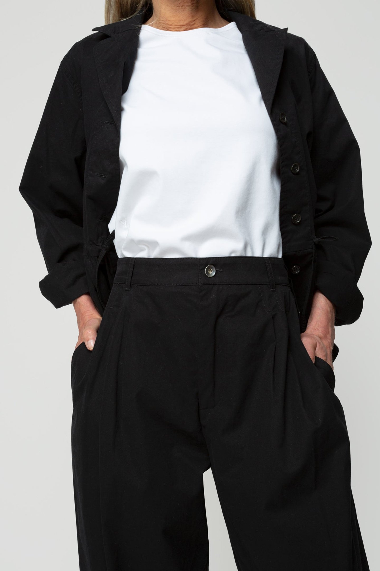 PANTS SATIN COTTON CHINO BLACK 5