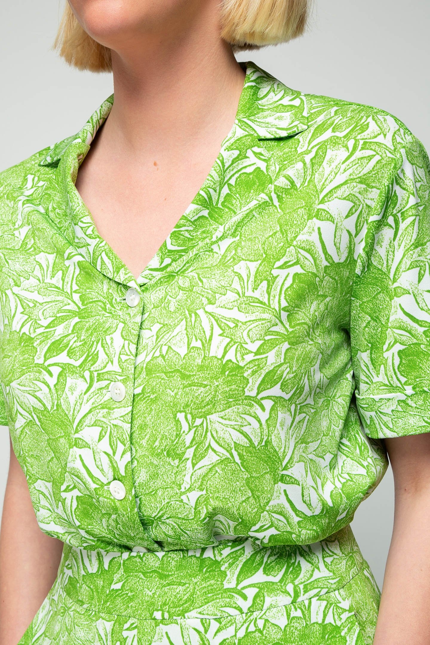 BLOUSE FLORAL DESSIN JASMINE GREEN/ECRU 5
