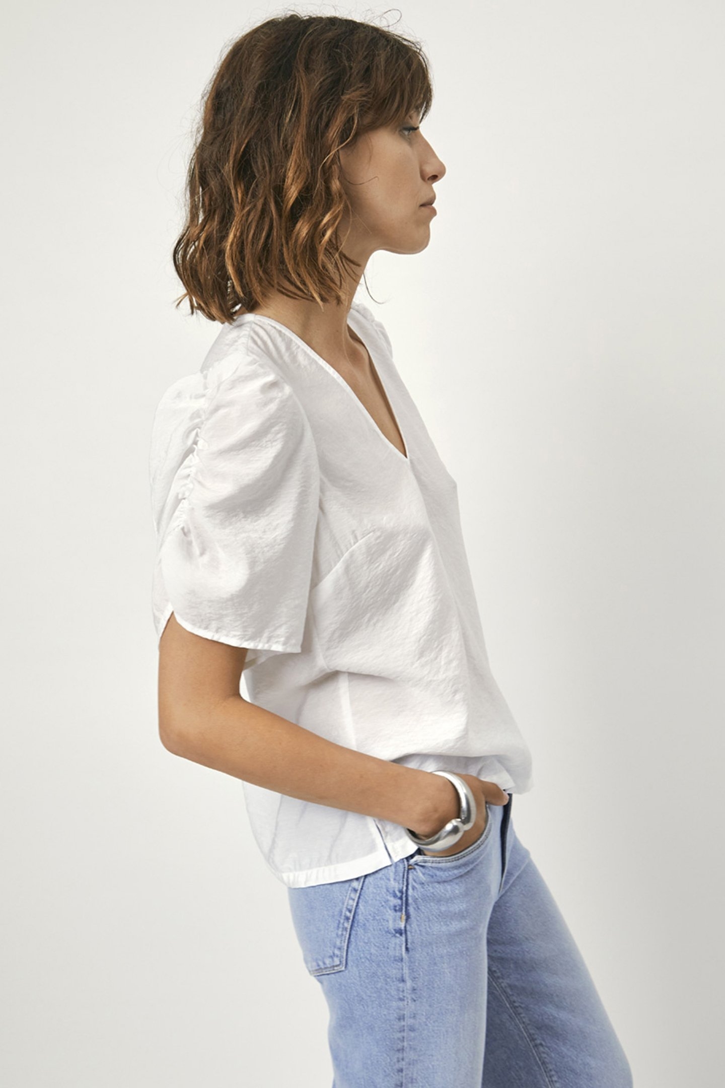 LYZA V-NECK TOP OPTIC WHITE 4