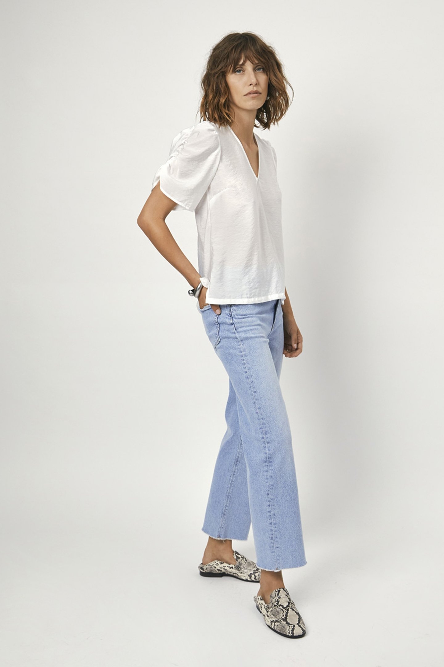 LYZA V-NECK TOP OPTIC WHITE 3