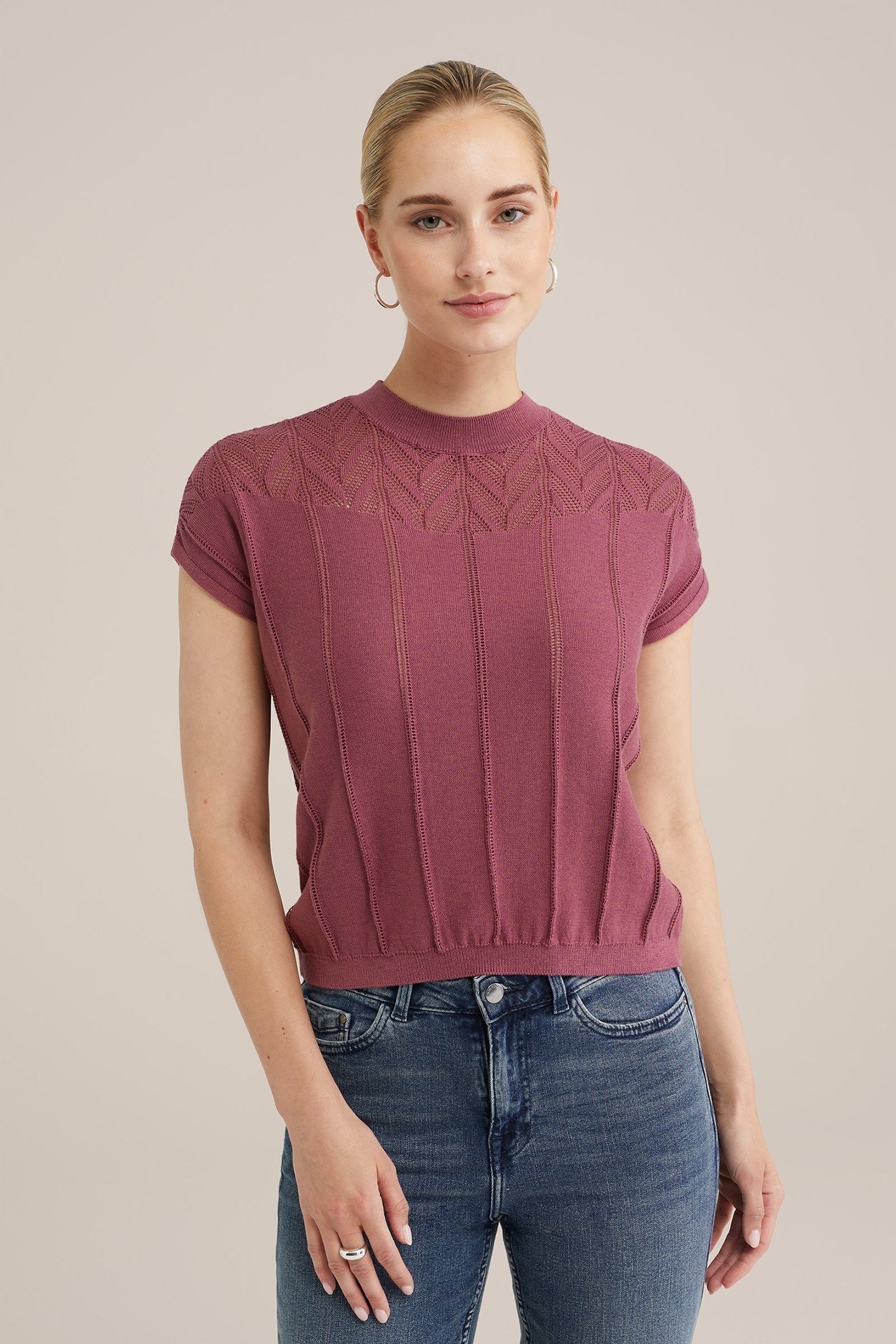 KNITTED PULLOVER DARK PURPLE 1