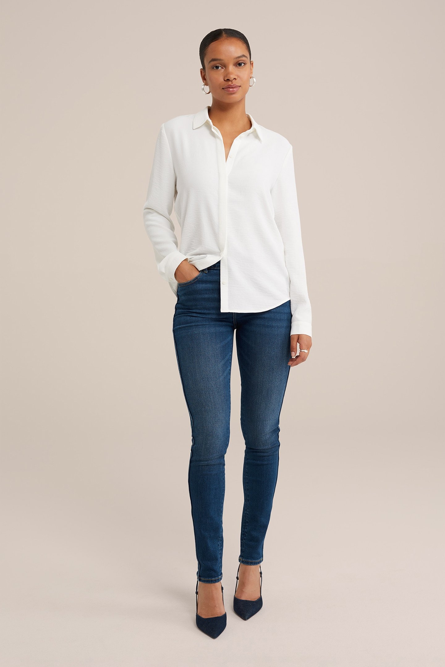 5-POCKET MID WAIST DARK BLUE 3