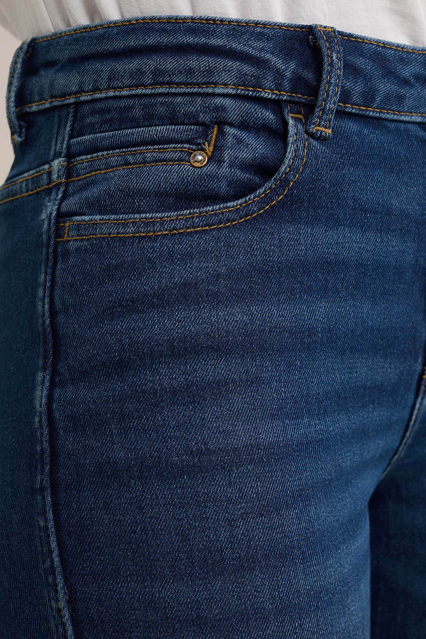 5-POCKET MID WAIST DARK BLUE 5