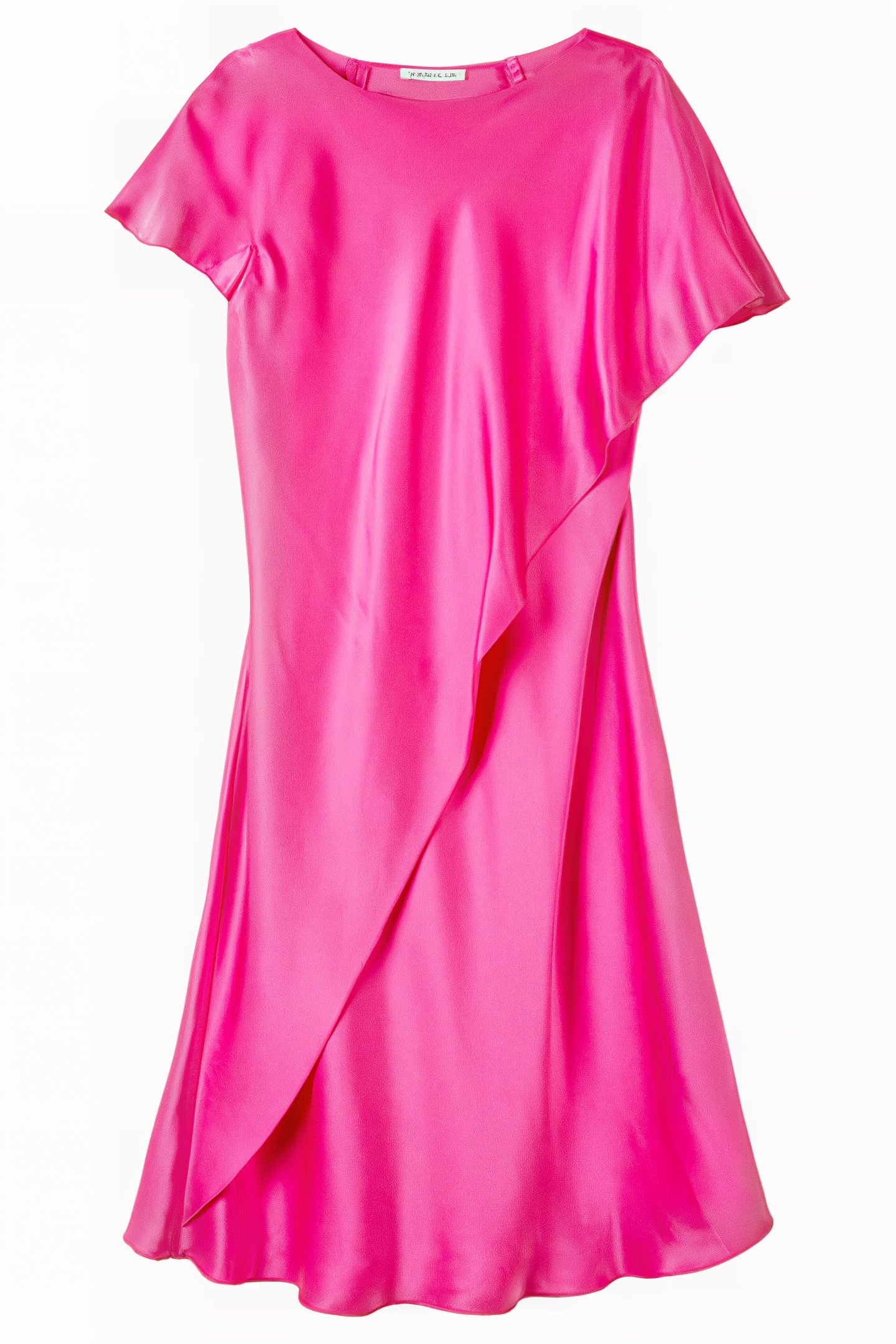 DRESS SATIN FLUID SLEEVE CARMINE ROSE 3