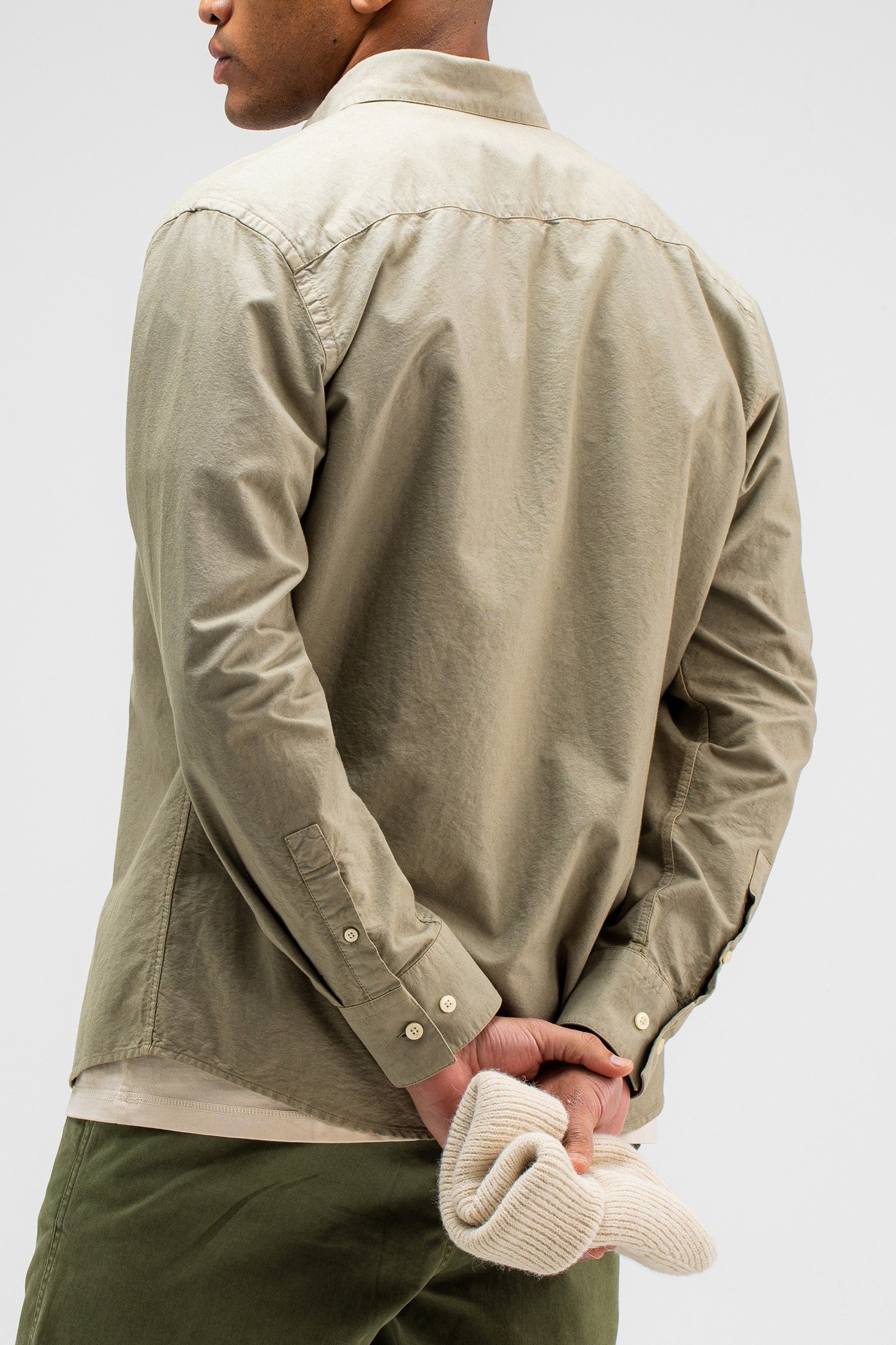 AIDAN COTTON OXFORD SHIRT GRANITE GREEN 2