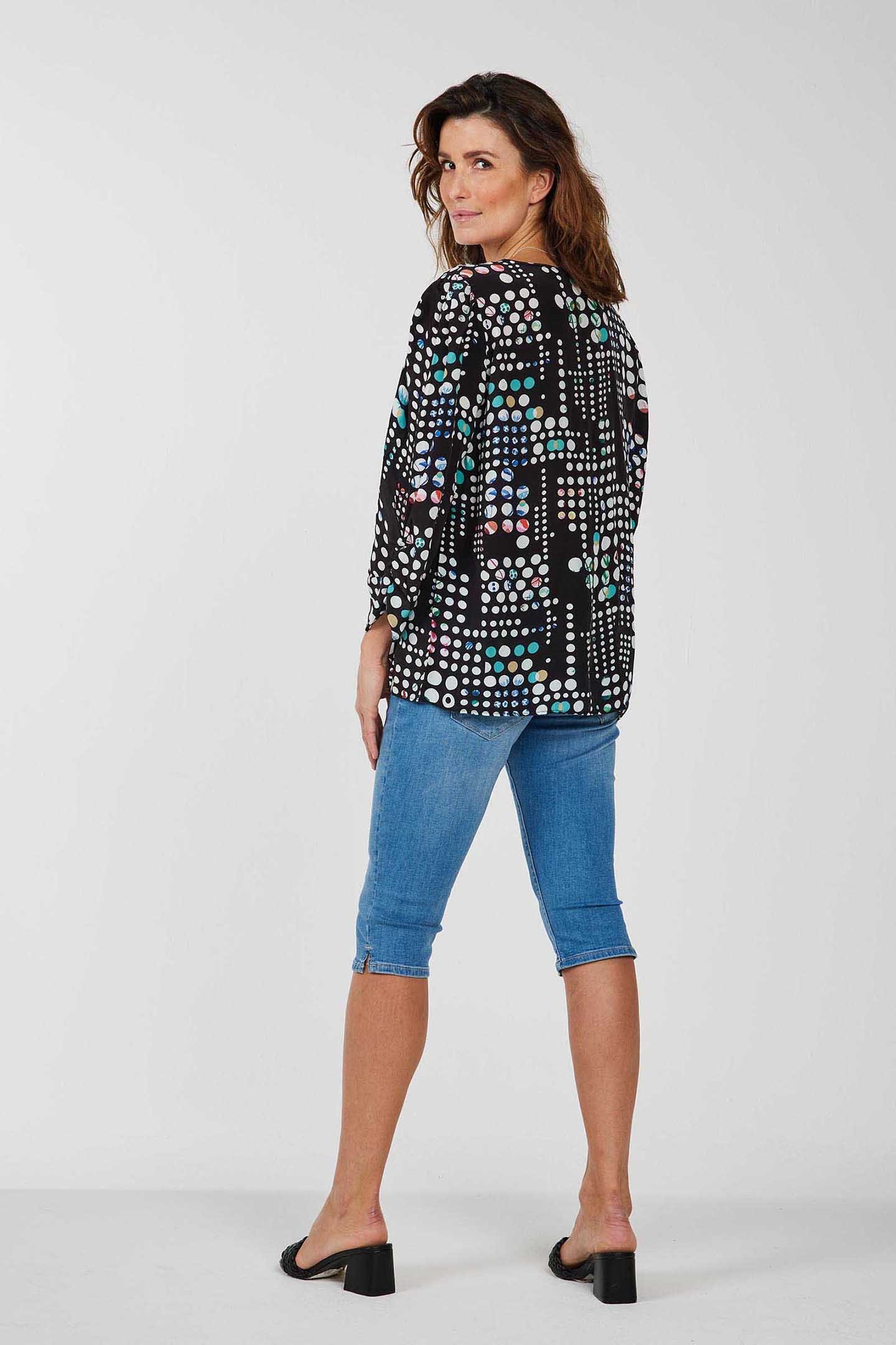 BLOUSE IDYLLIC BLACK WITH SECRET DOT PRINT 3