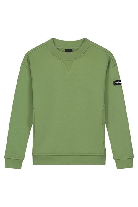 RIB PANEL SWEATSHIRT FERN GREEN 1