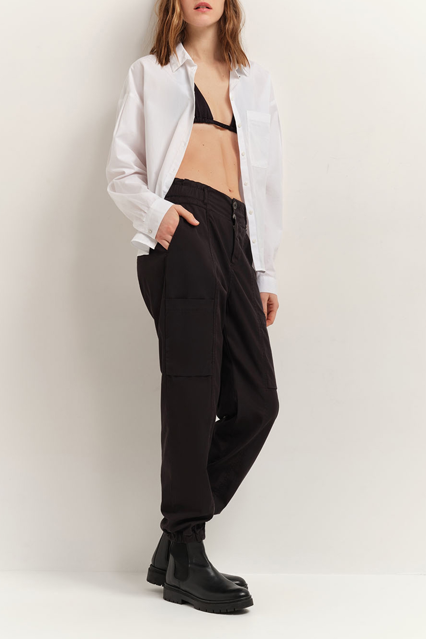 PALAIS - BLACK 7/8 BATTLE TROUSERS BLACK 4