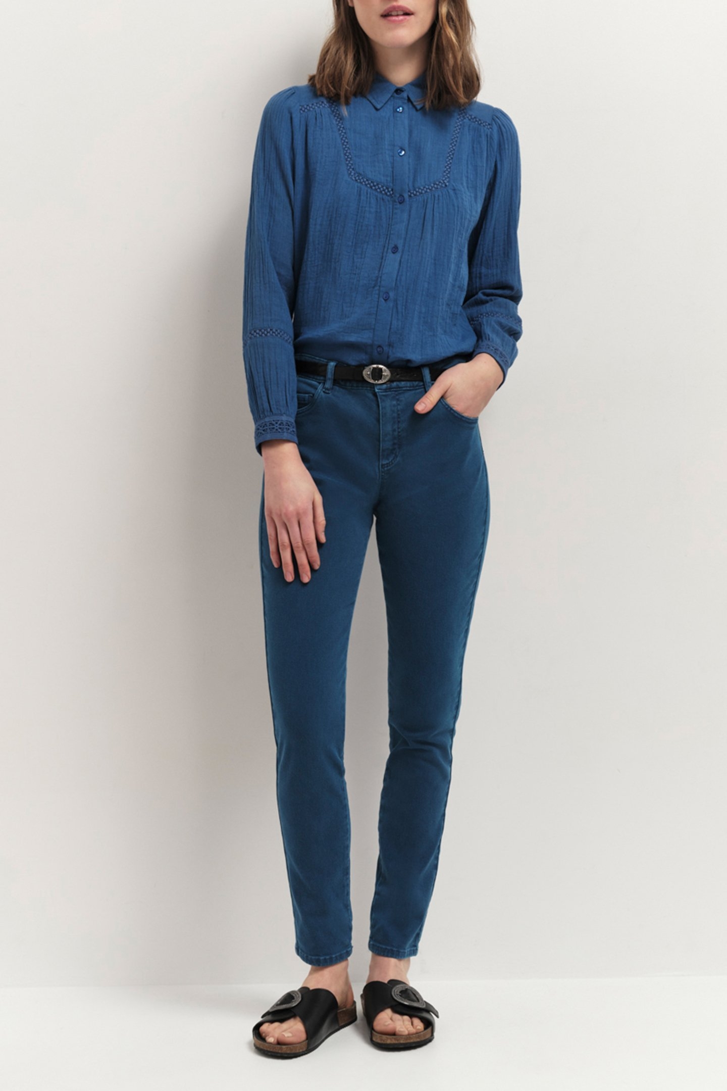 LE MONICA - JEAN SLIM SANTORIN BLUE 7/8ÈME AND DENIM WATERLE 3