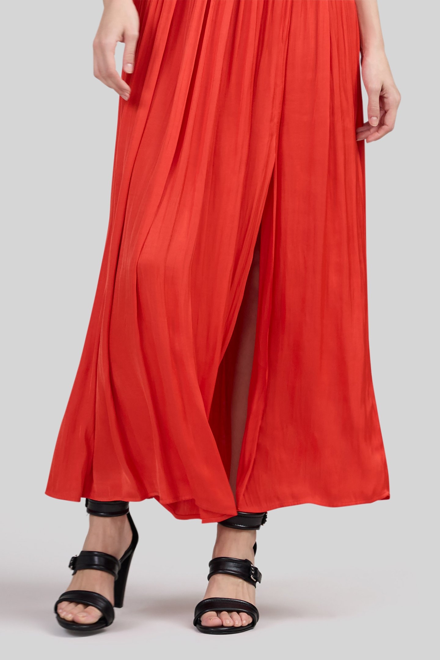 ORANGE RECYCLED LONG DRESS WITH ASYMMETRIC TOP 5
