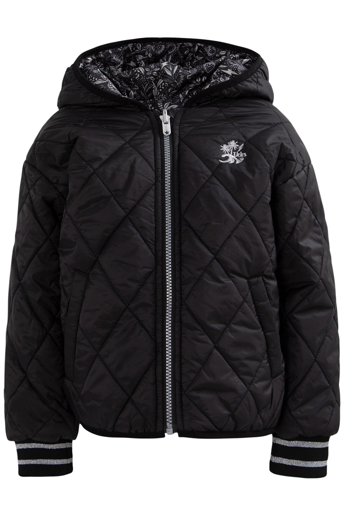 GIRLS’ BLACK ROCK JUNGLE/BLACK REVERSIBLE PADDED JACKET 1