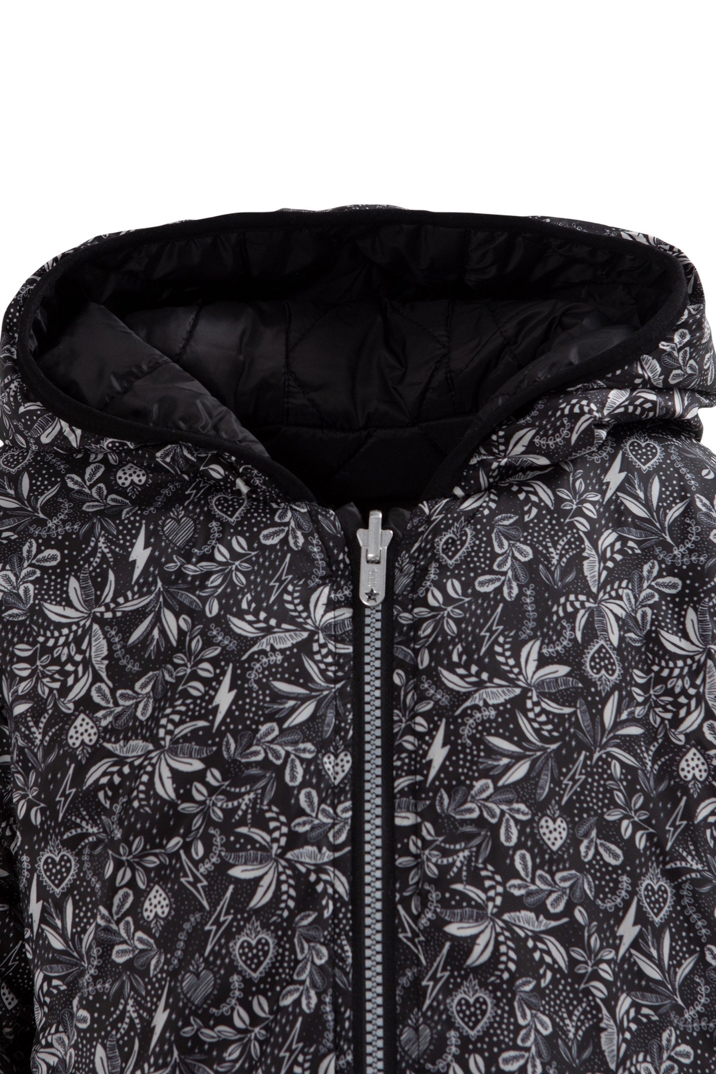 GIRLS’ BLACK ROCK JUNGLE/BLACK REVERSIBLE PADDED JACKET 5