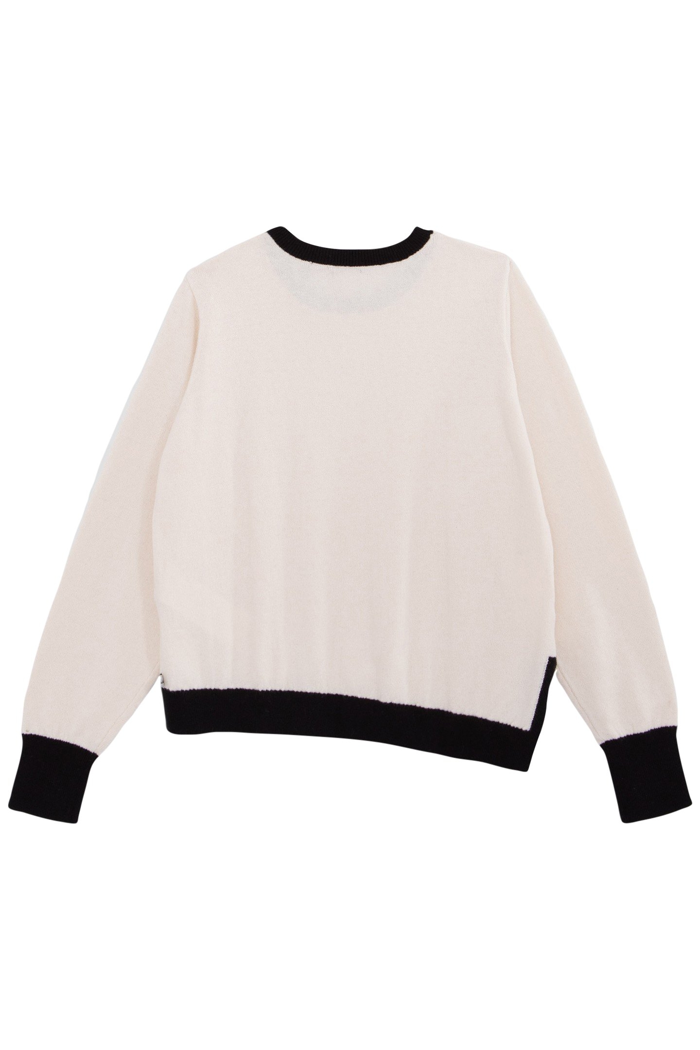 GIRLS’ ECRU KNIT SWEATER WITH BLACK EDGES 2