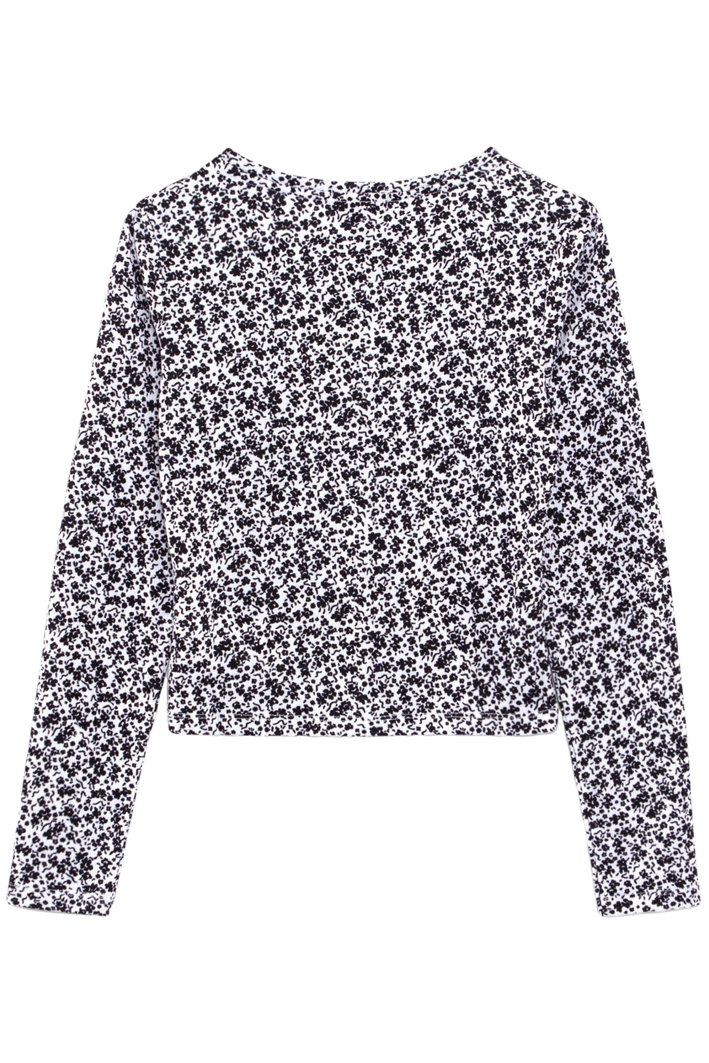 GIRLS' OFF-WHITE T-SHIRT WITH BLACK FLOWER PRINT 2