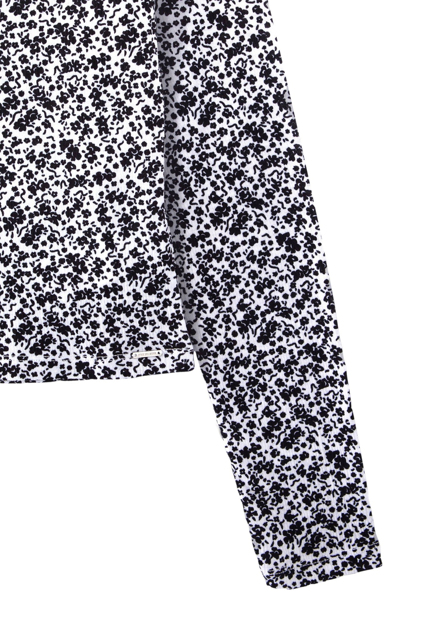 GIRLS' OFF-WHITE T-SHIRT WITH BLACK FLOWER PRINT 4