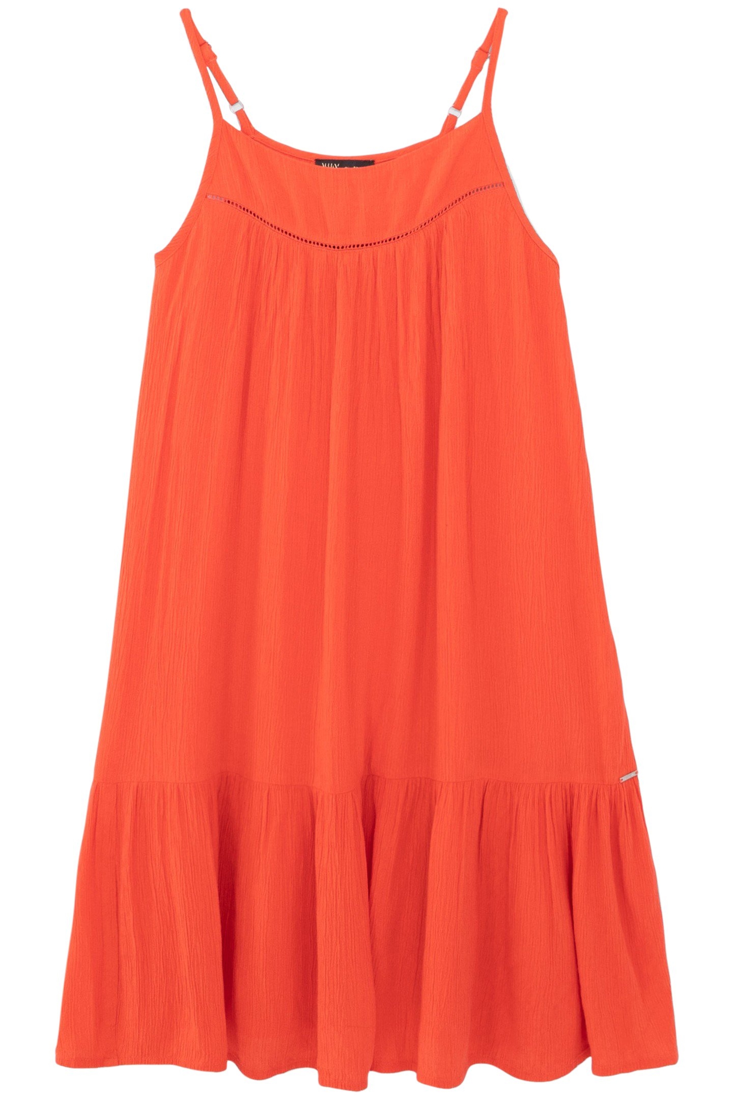 GIRLS’ RED LENZING™ ECOVERO™ DRESS WITH SPAGHETTI STRAPS 1