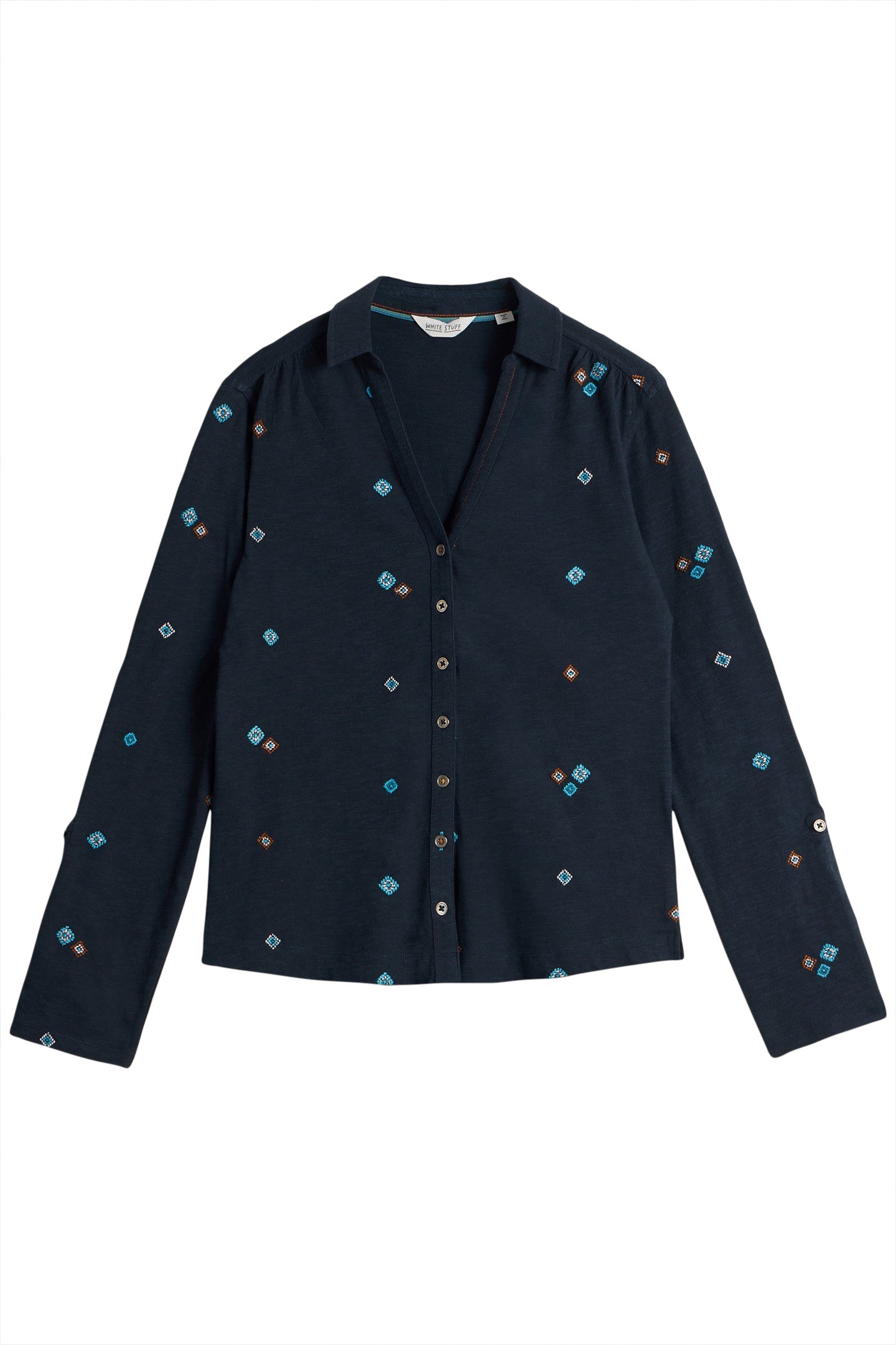 ANNIE EMBROIDERED SHIRT NAVY MULTI 3