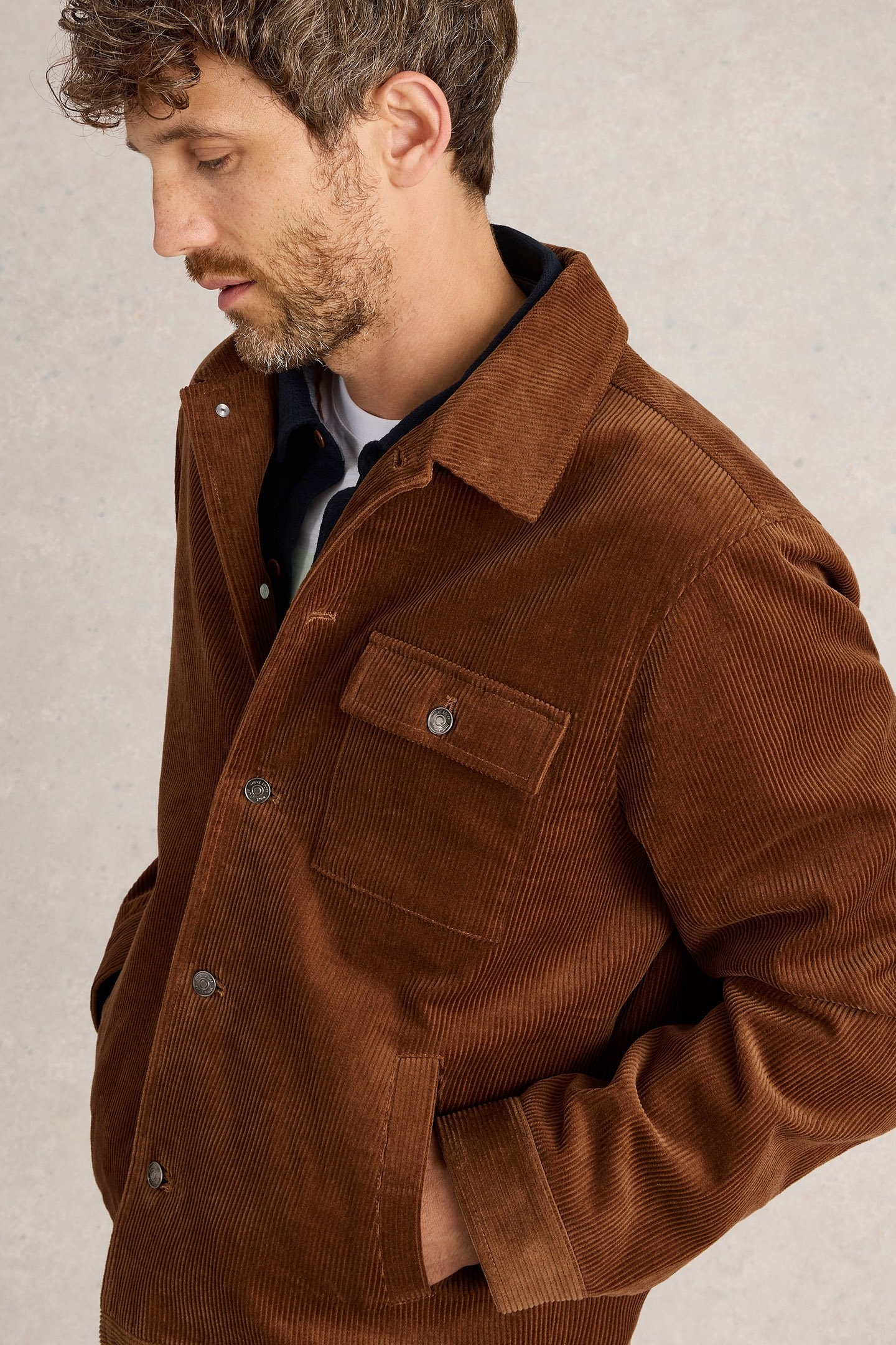 CORD JACKET MID TAN 5