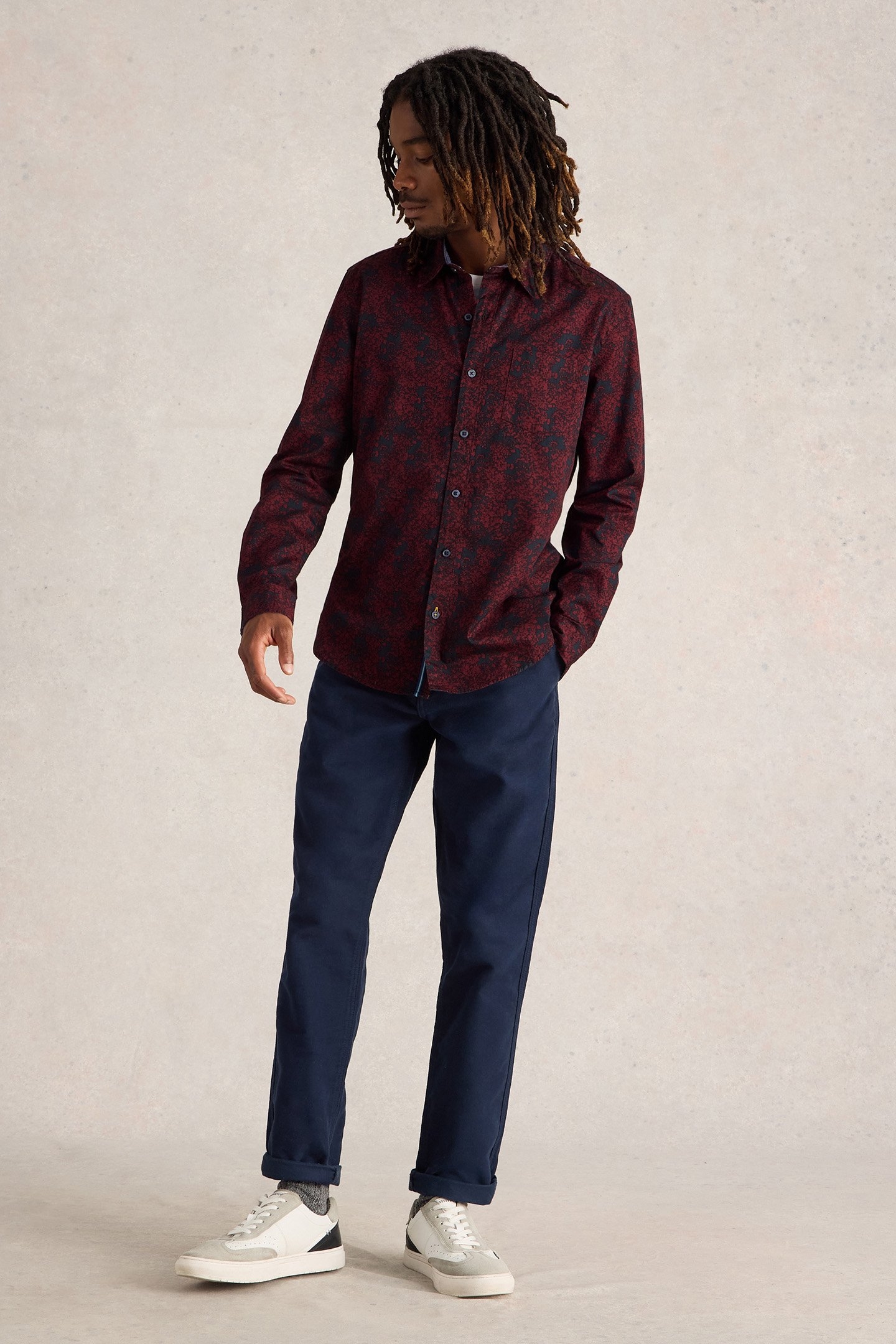 FLORAL WREATH PRINTED SHIRT PLUM PRINT 1