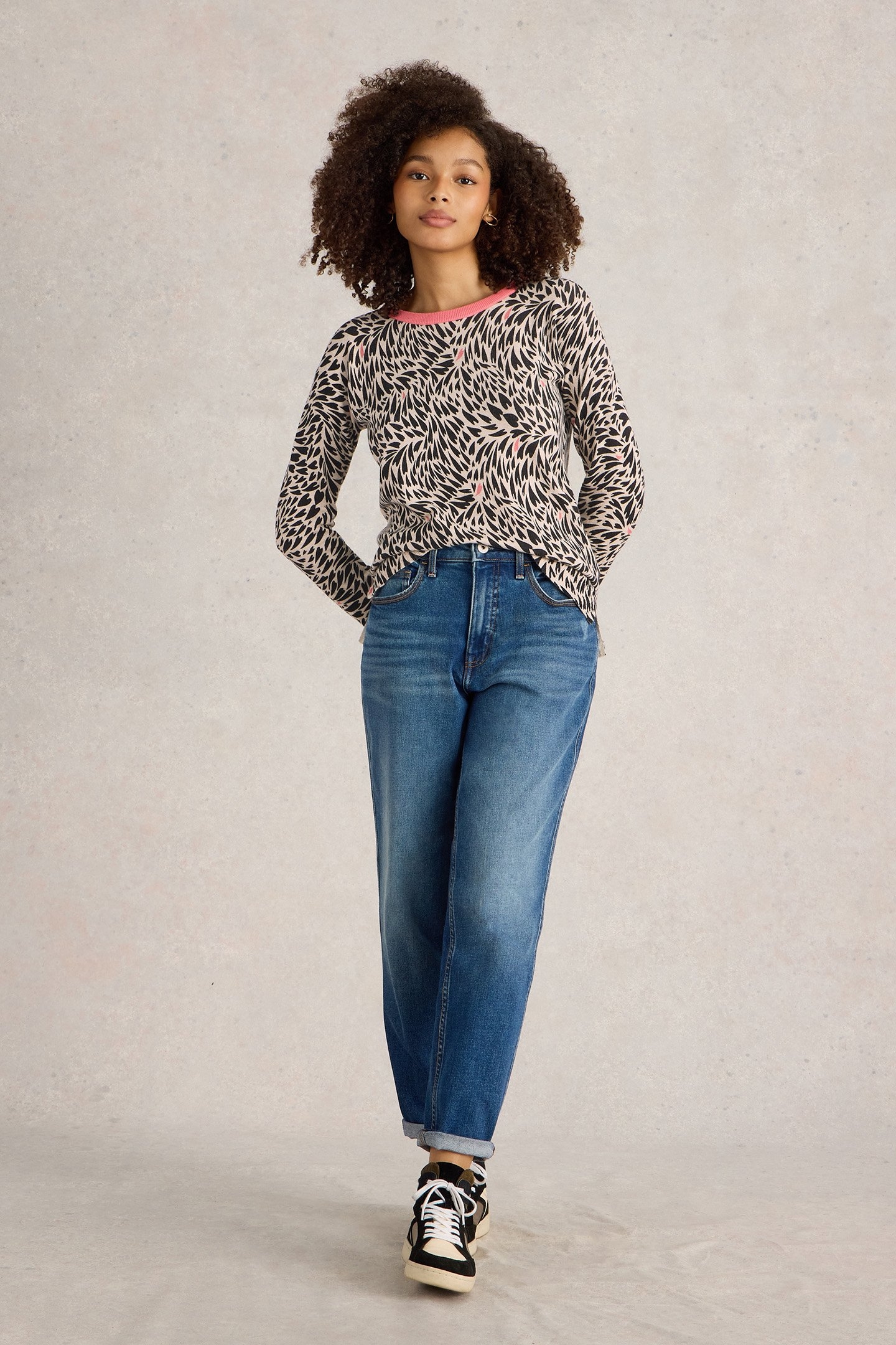 CITY LEO HEART JUMPER NATURAL MULTI 1