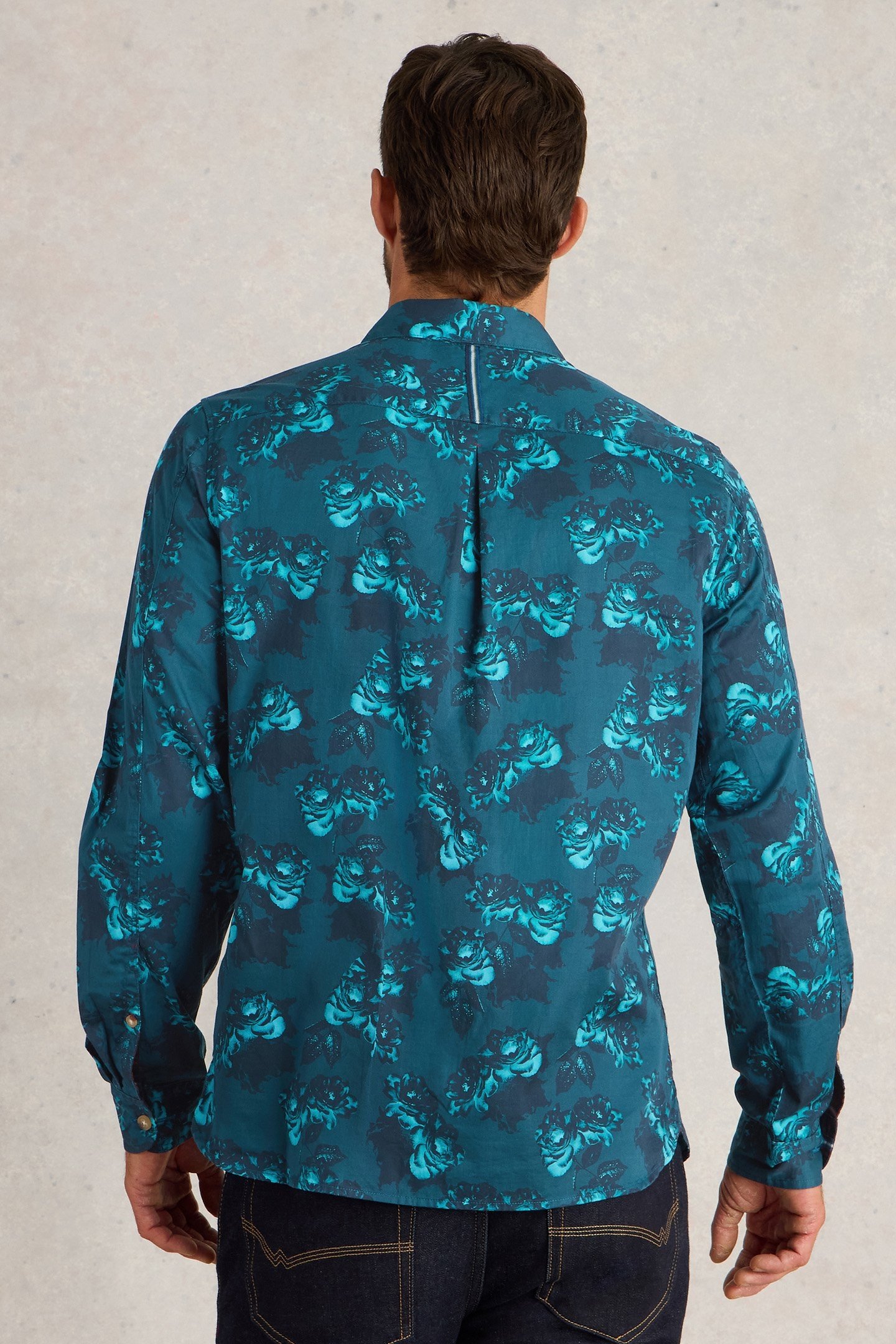 DARK FLORAL PRINTED SHIRT BLUE PRINT 2