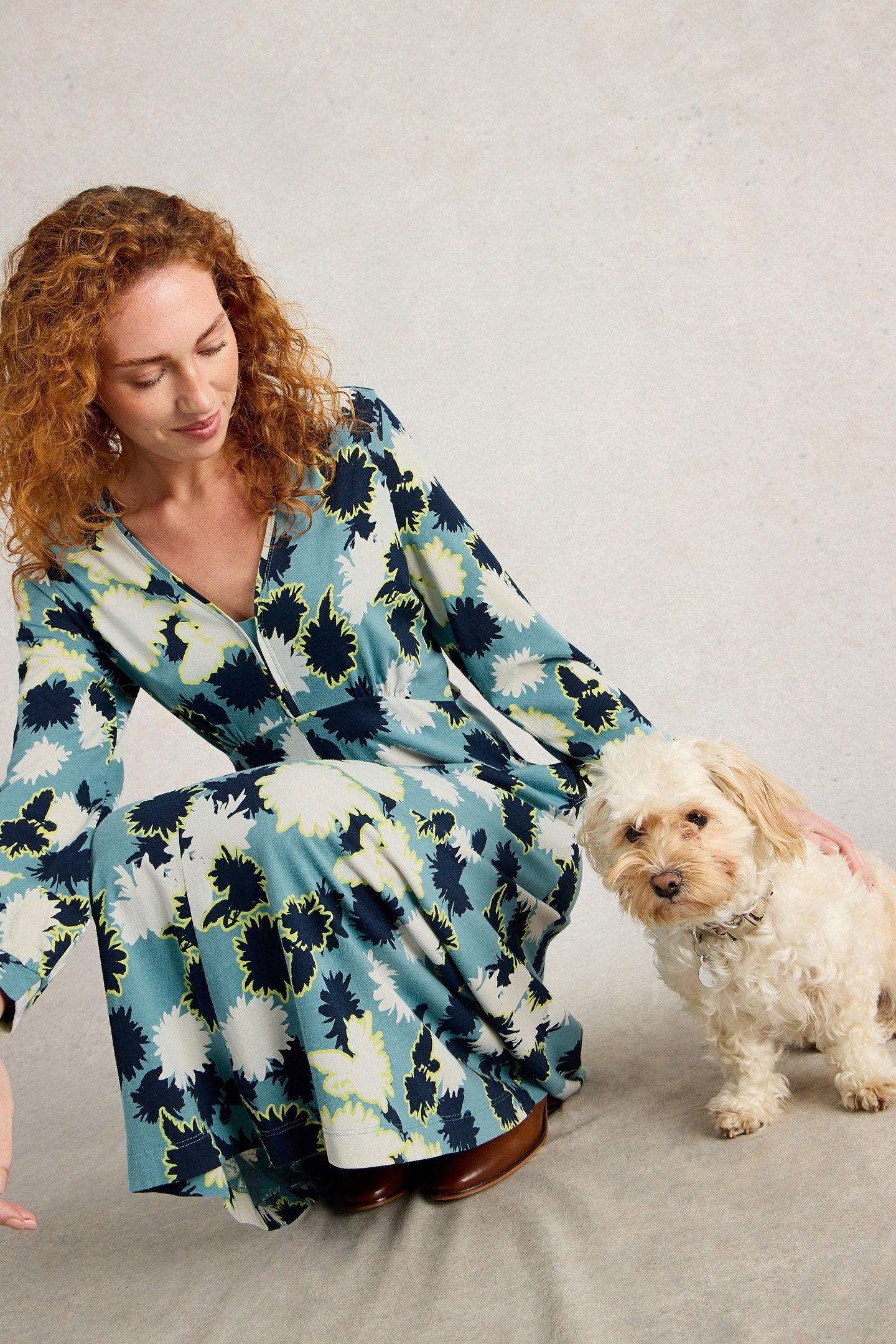 MEGAN JERSEY DRESS BLUE PRINT 5