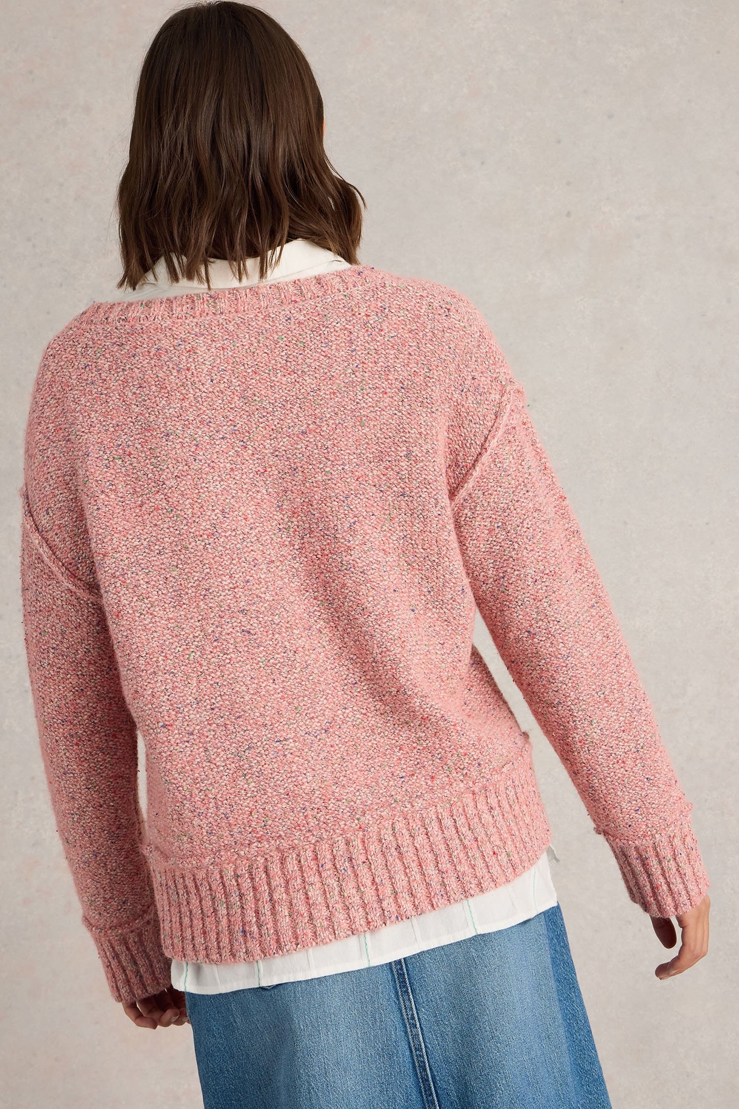 TAMMY TEXTURED V NECK LIGHT PINK 2