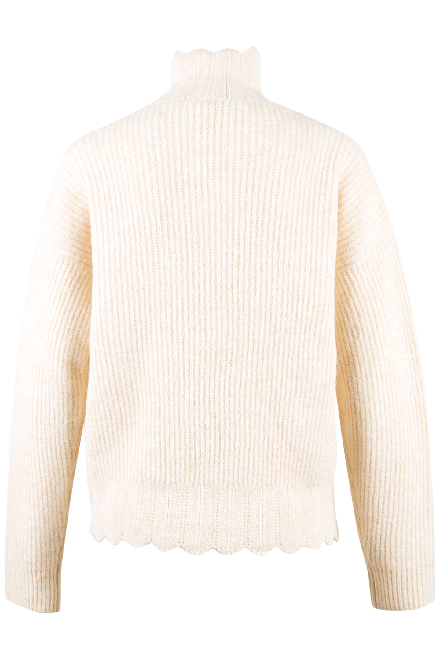 SHORT PULLOVER WITH SCALLOPED HEMS IN WHITE 3