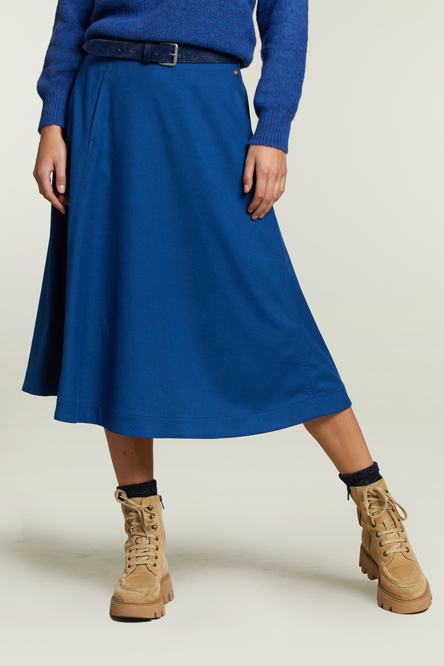 BLUE UNI MIDI SKIRT 1