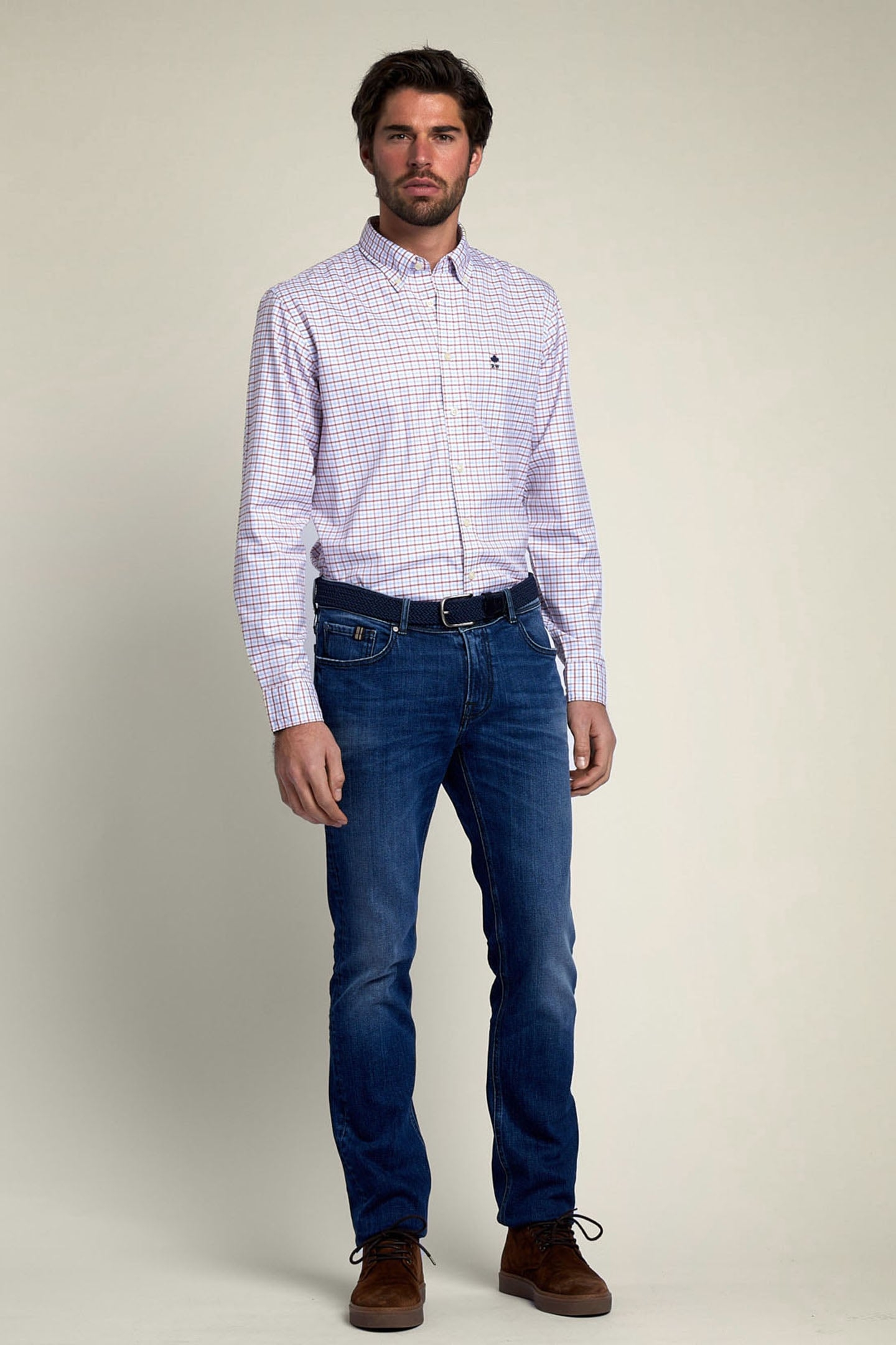 CUSTOM FIT CHECKED SHIRT MULTI 3