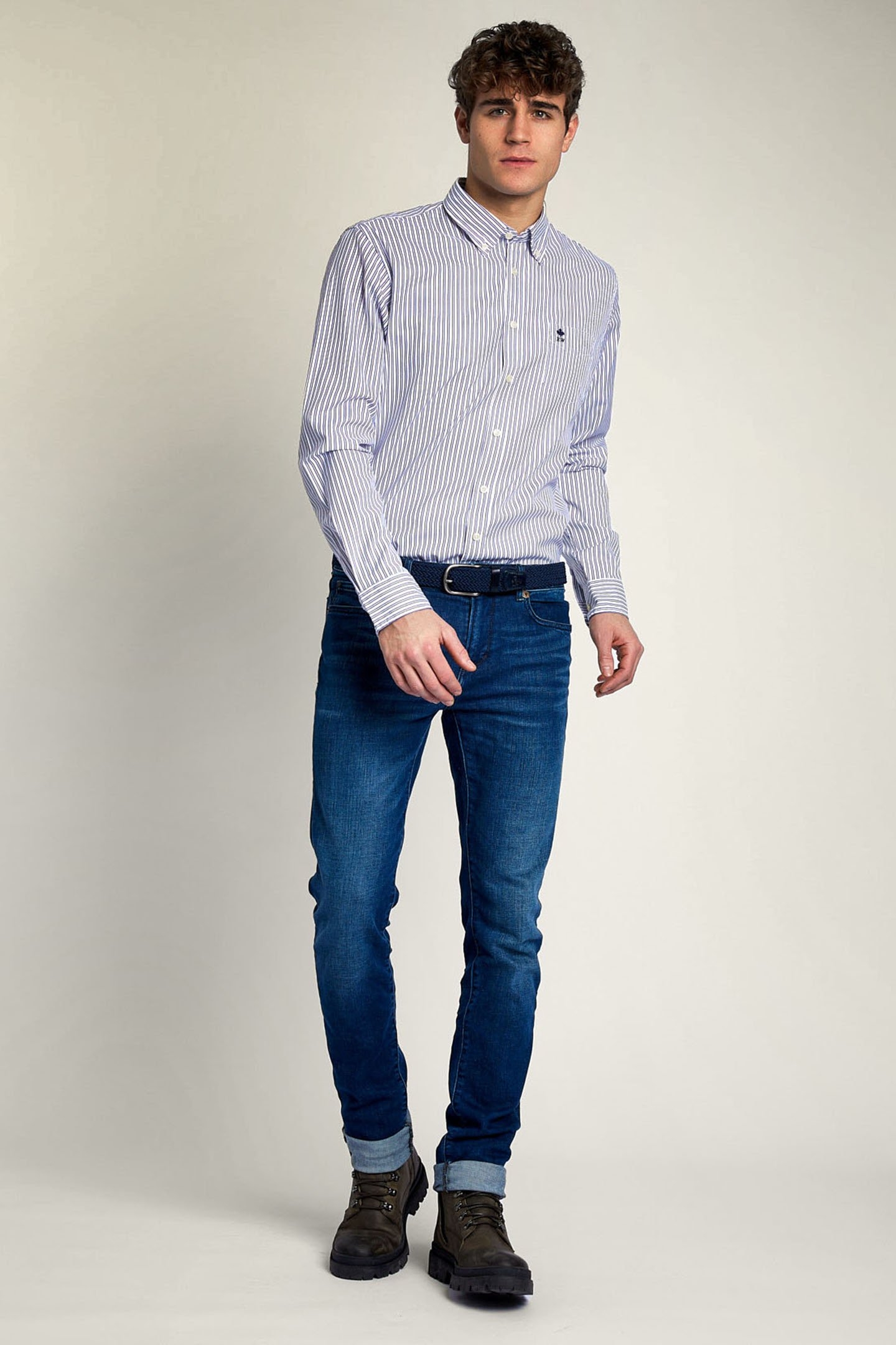 CUSTOM FIT STRIPED SHIRT WITH POCKET MULTI 3