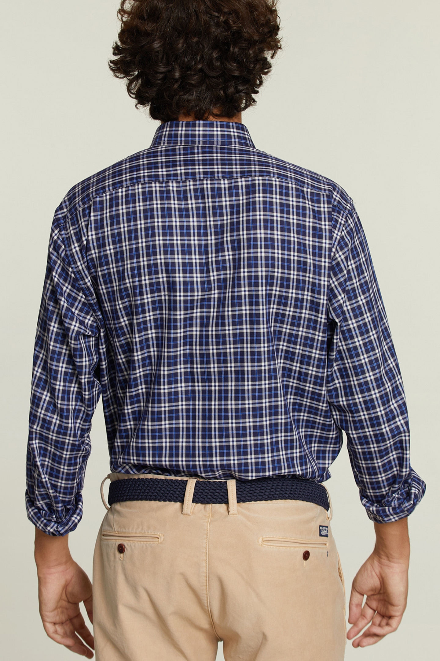 CUSTOM FIT CHECKED SHIRT BLUE/WHITE 2