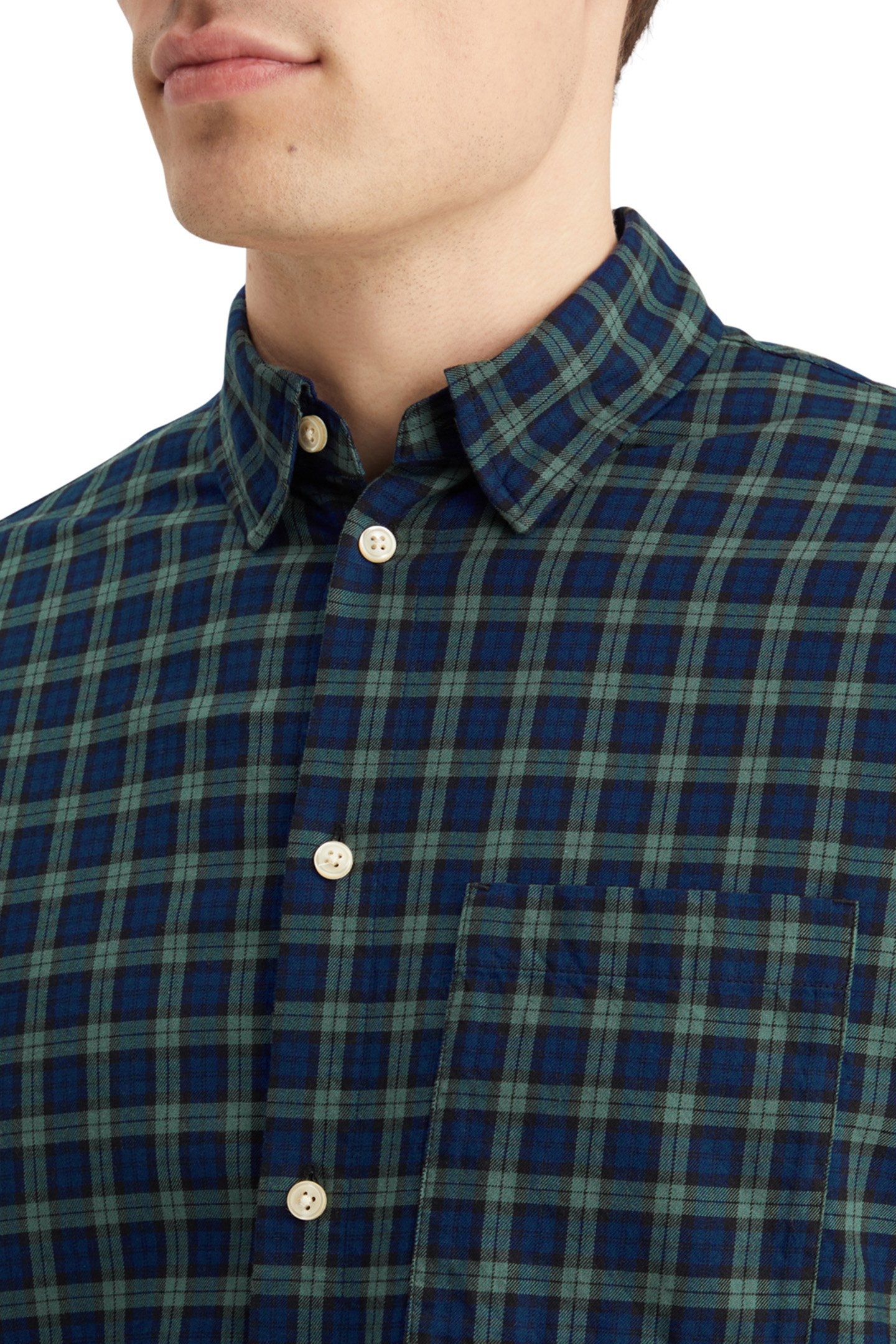 RELAXED FIT LIGHTWEIGHT FLANNEL CHECK SHIRT GREEN CHECK 8