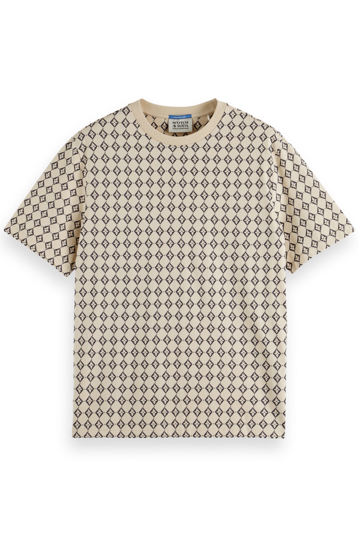 REGULAR FIT MINI ALL OVER PRINT T-SHIRT PARCHMENT GEO FLOWER 4