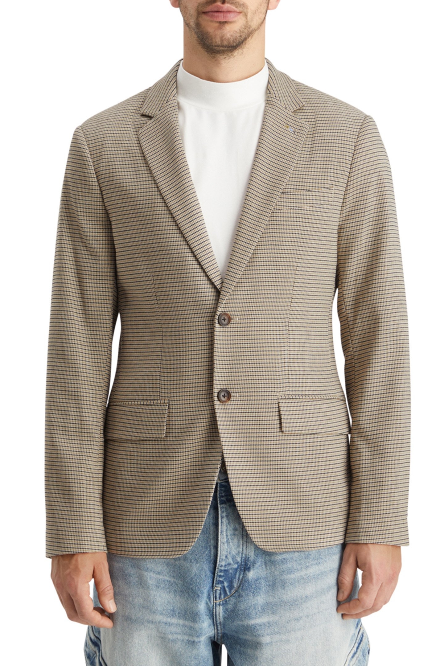 SINGLE BREASTED YARN-DYED BLAZER ANTRA OFFWHITE MINI CHECK 1