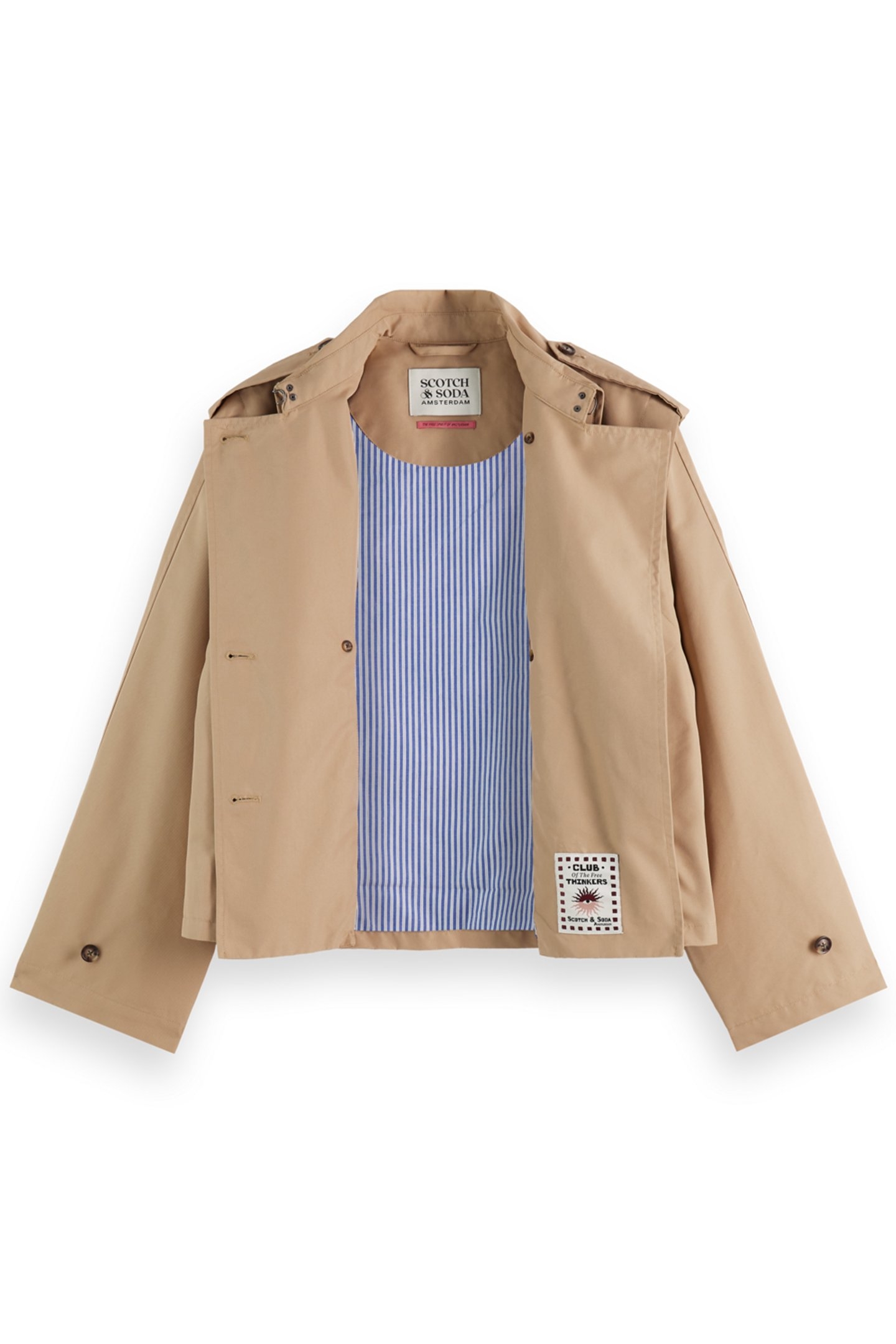 COTTON BLEND SHORT TRENCHCOAT DESERT SAND 3