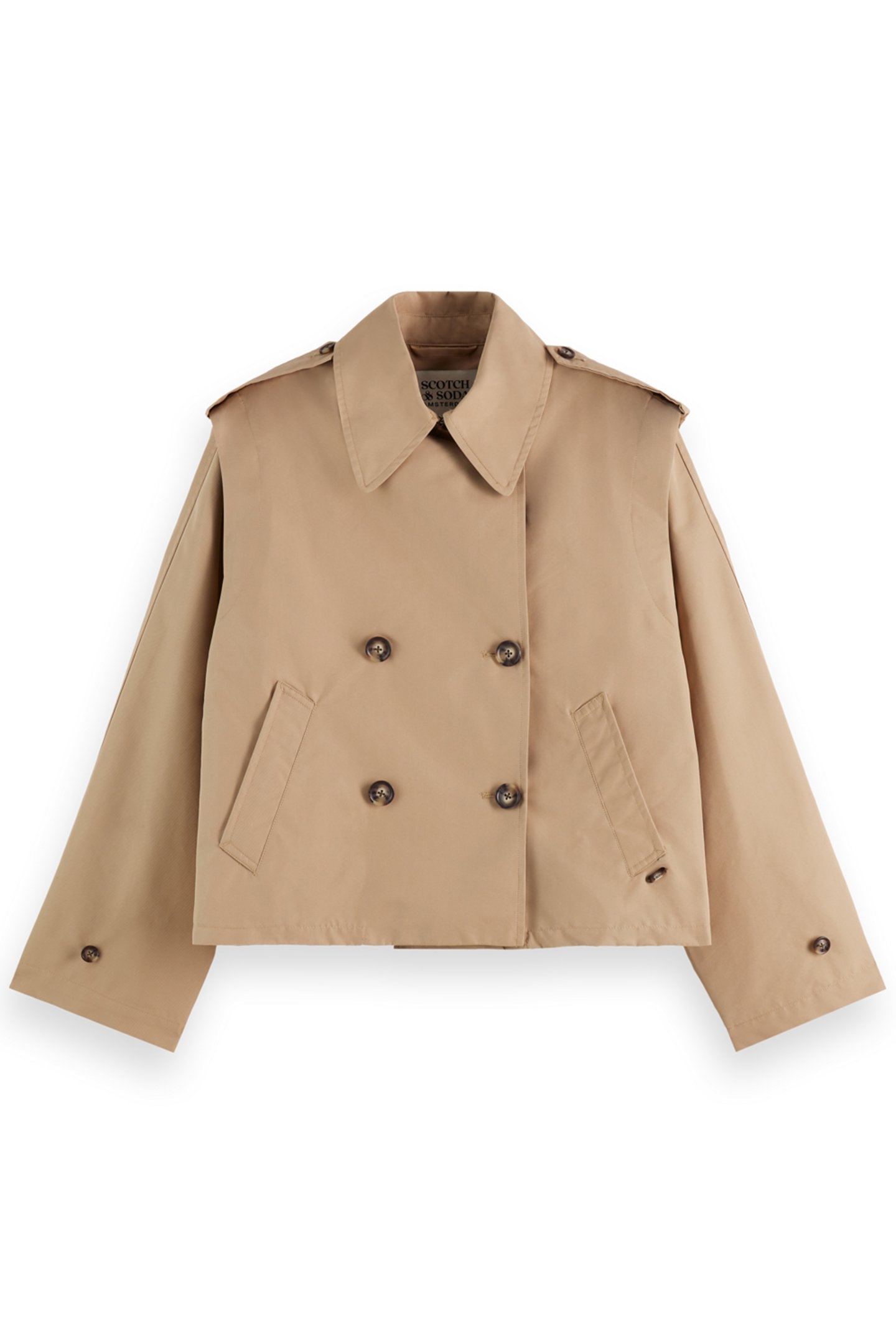 COTTON BLEND SHORT TRENCHCOAT DESERT SAND 1