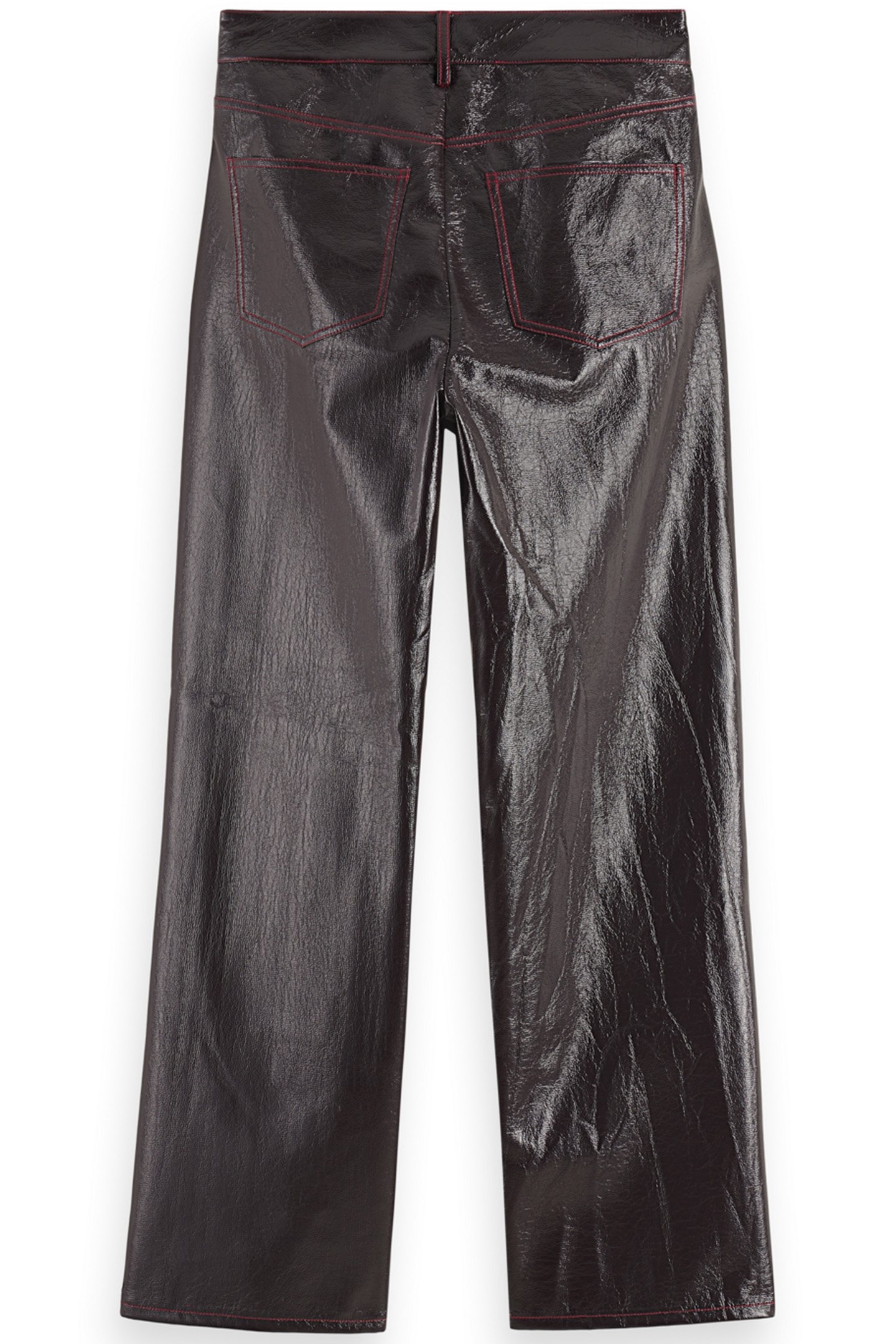 THE SKY FAUX LEATHER VINYL PANT WINE 2