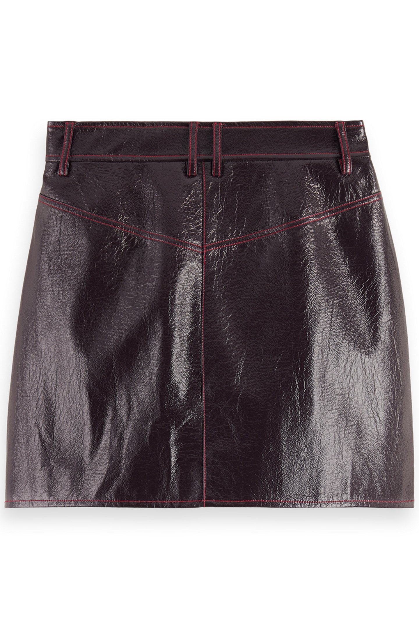FAUX LEATHER MINI SKIRT WINE 5