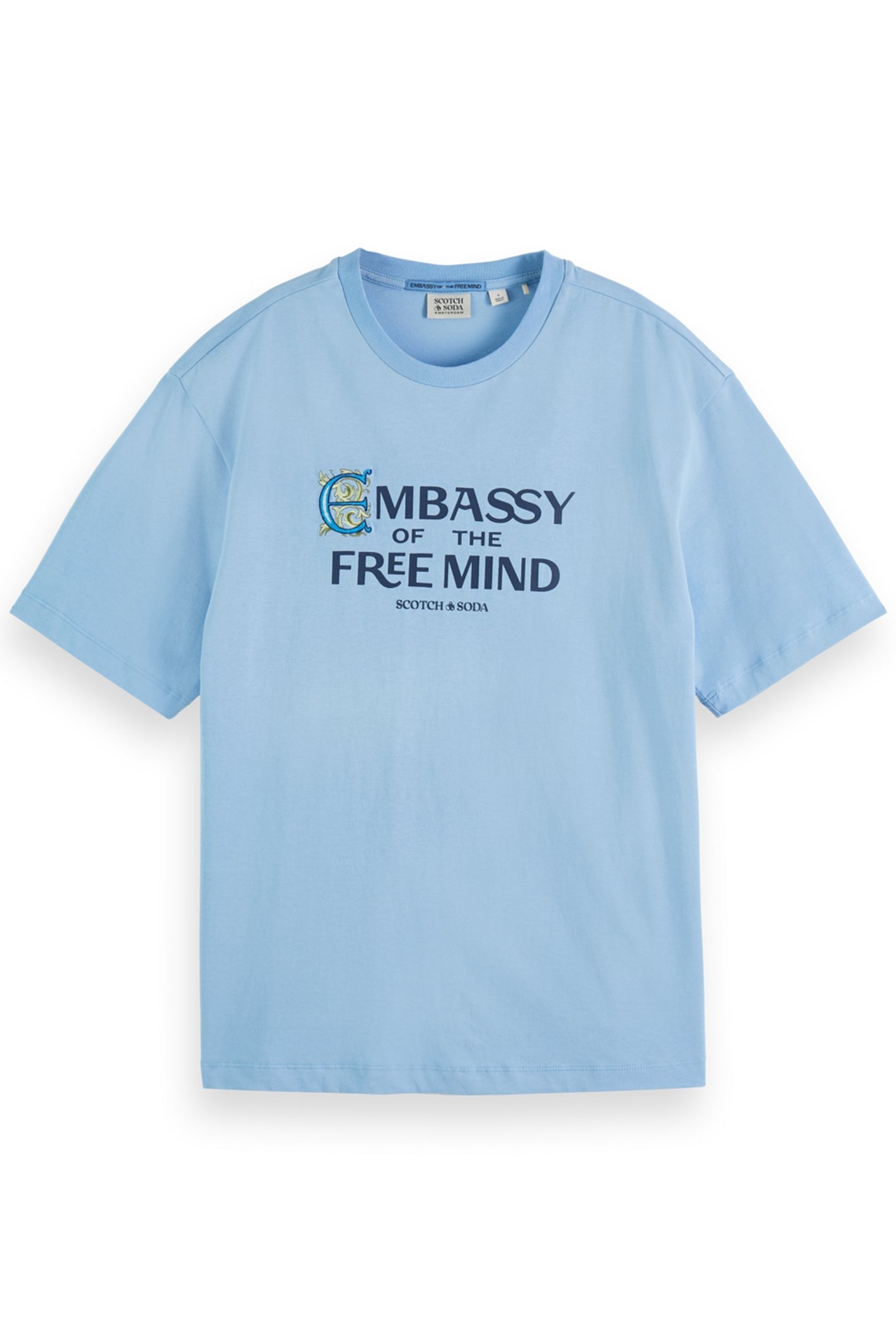 SPRAYED ARTWORK BOYFRIEND FIT T-SHIRT MYSTIC BLUE 4