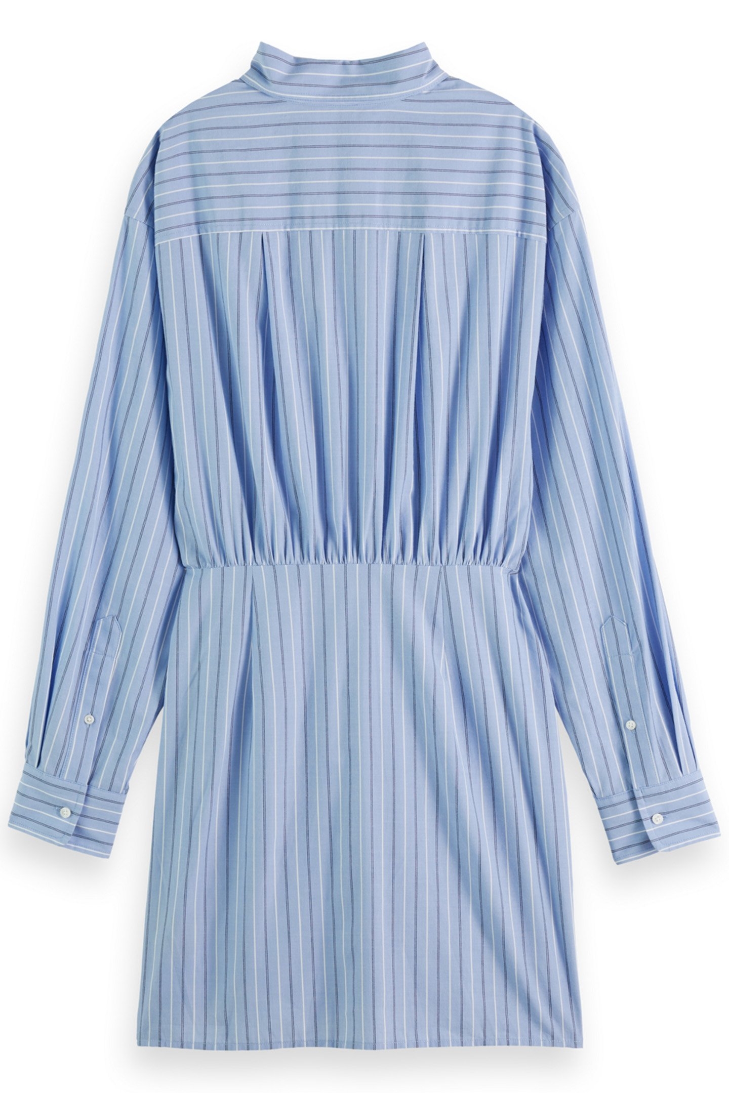 MINI POPLIN WRAP DRESS MYSTIC BLUE STRIPE 4