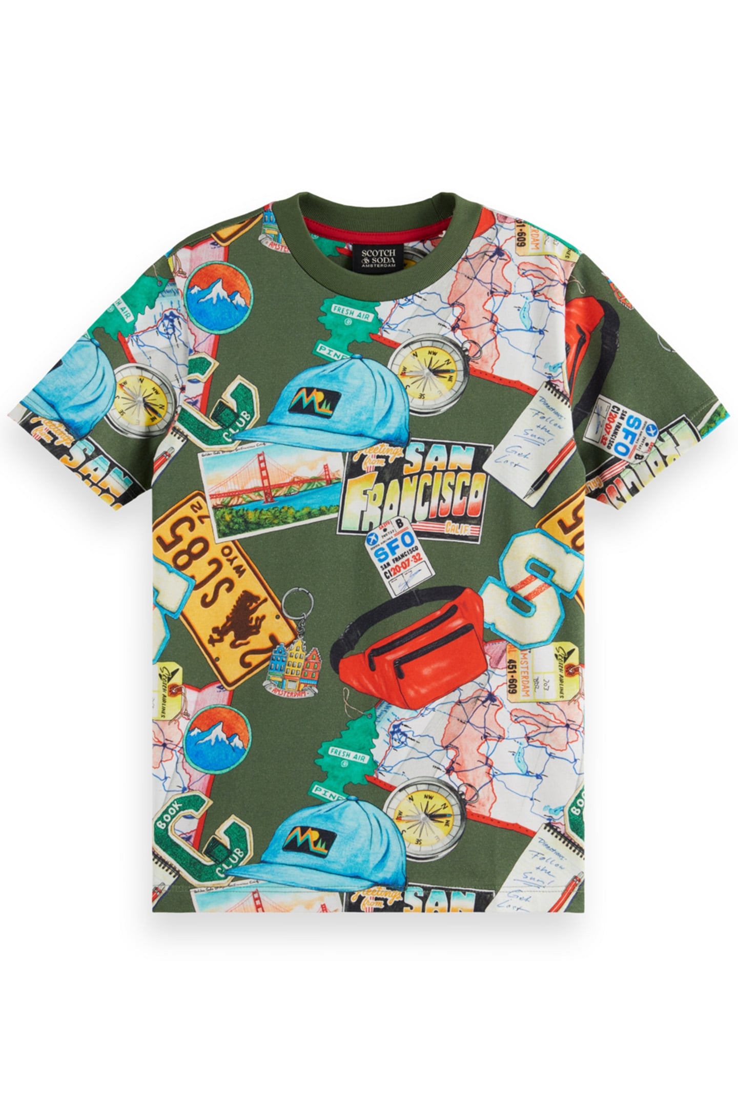 BOY REGULAR-FIT ALLOVER PRINTED T-SHIRT SOUVENIR PRINT COLOU 1