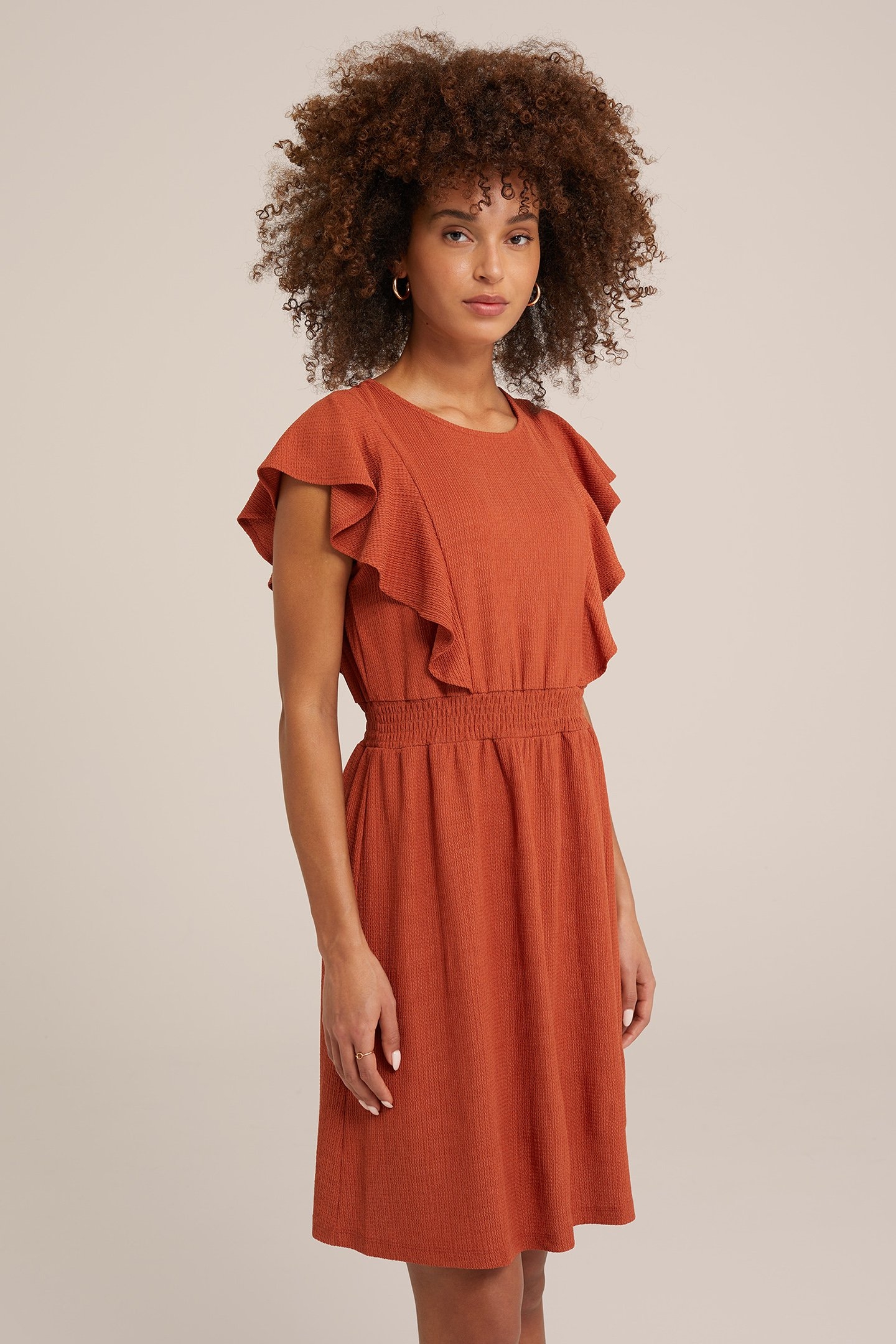 DRESS MIDI LIGHT BROWN 1